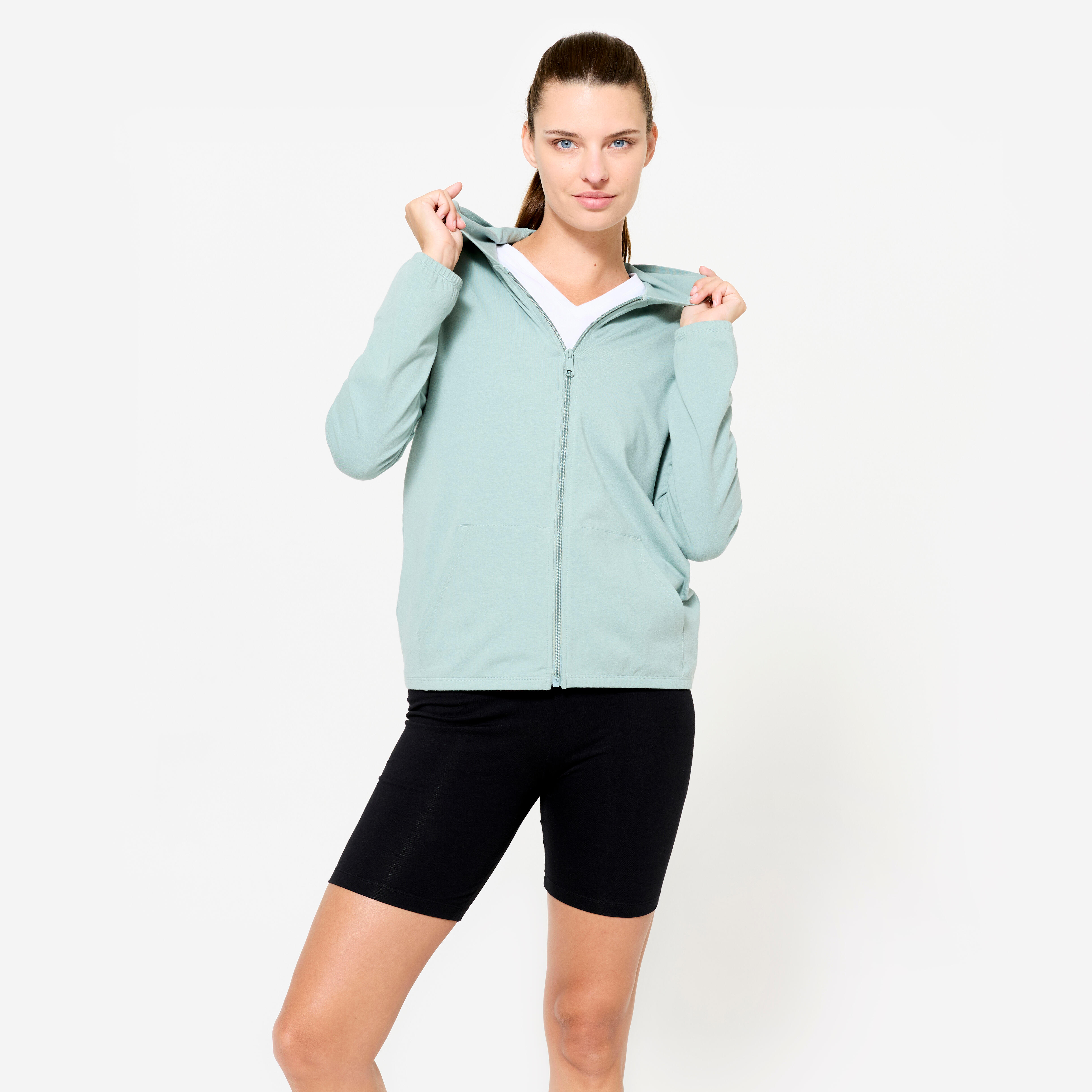 DOMYOS Dámska mikina na zips na fitness