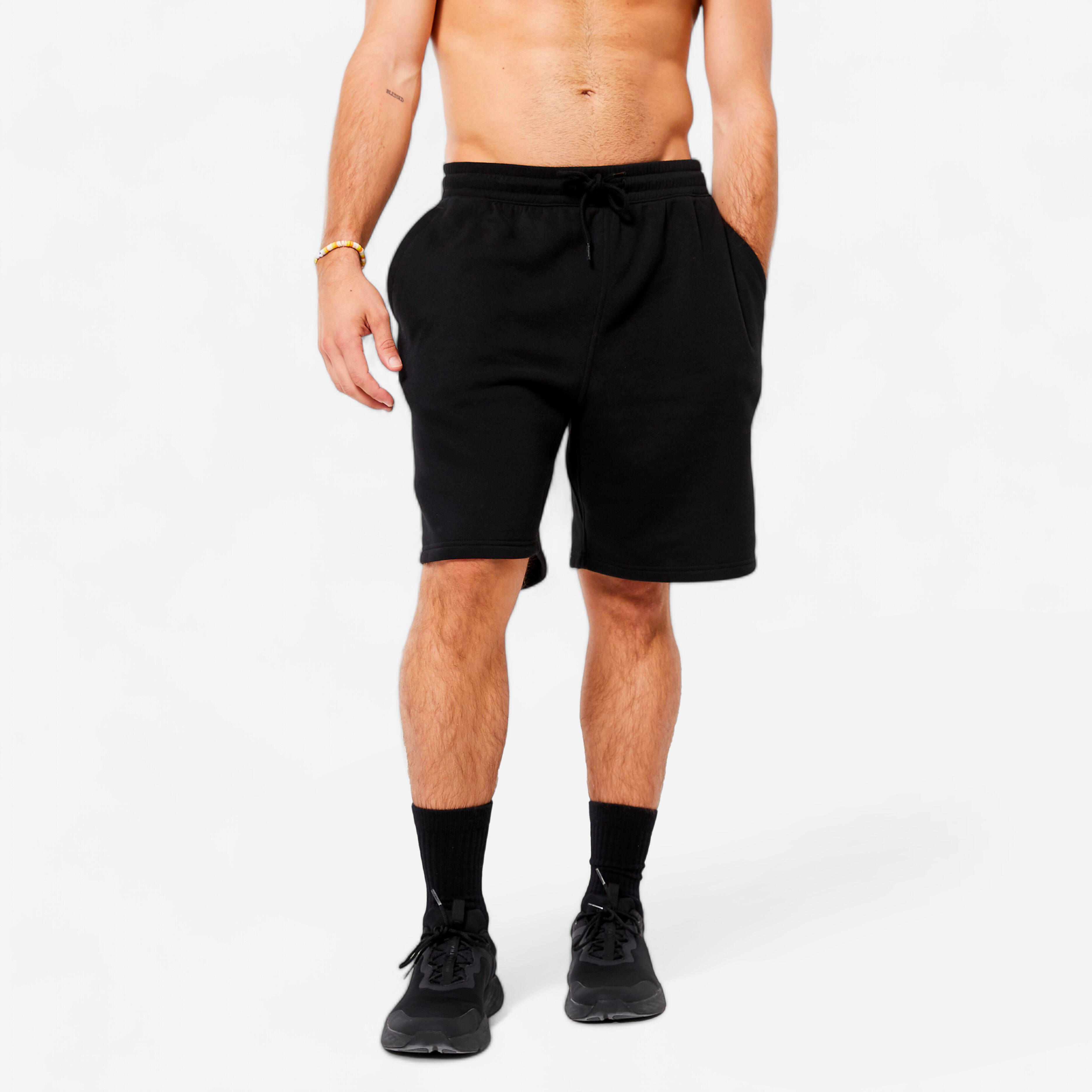 DOMYOS Pánske šortky s vreckami na fitness