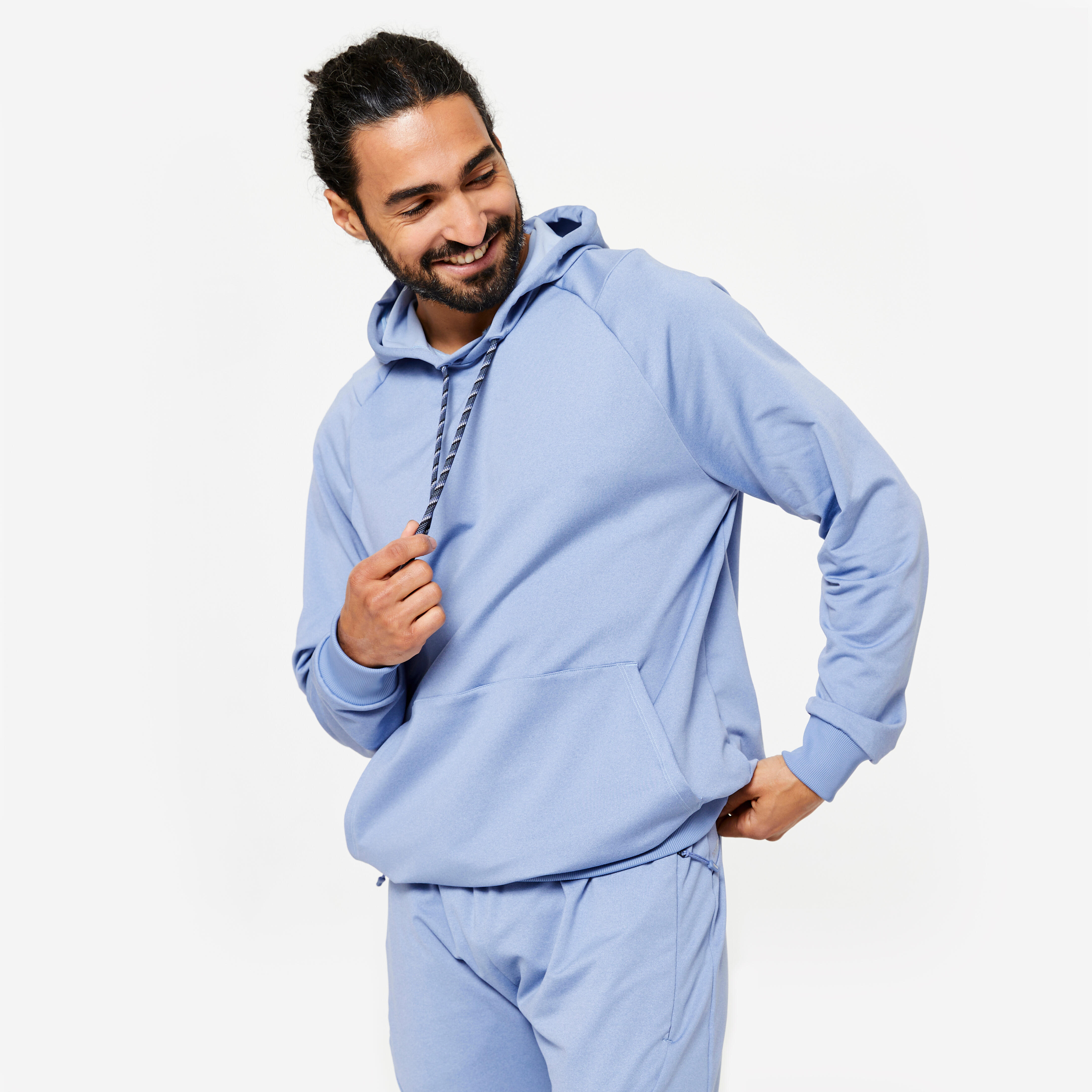 DOMYOS Unisex priedušná mikina na fitness – modrá 349@L-DOMYOS