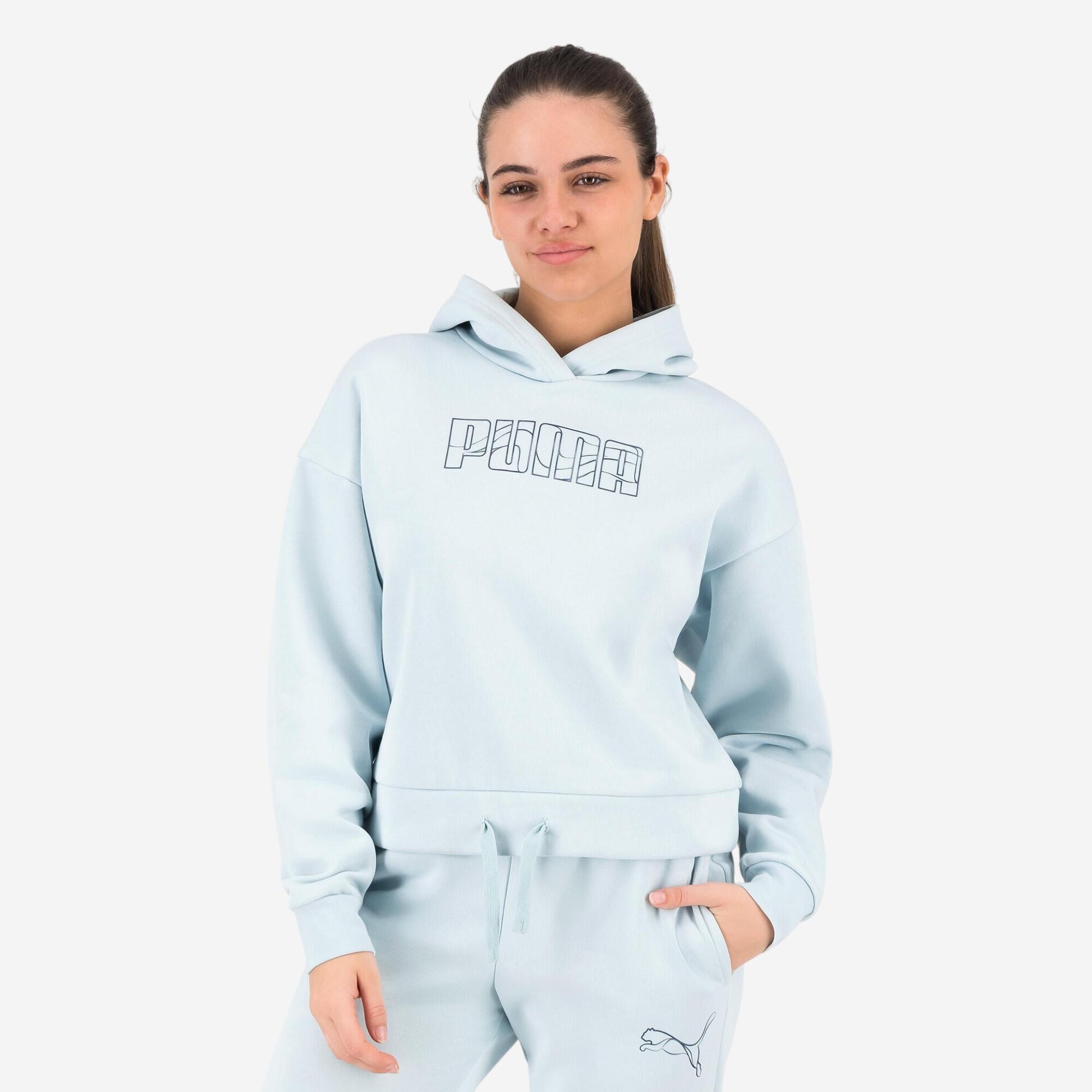 Dámska mikina Puma s kapucňou – modrá 1387@XL-PUMA