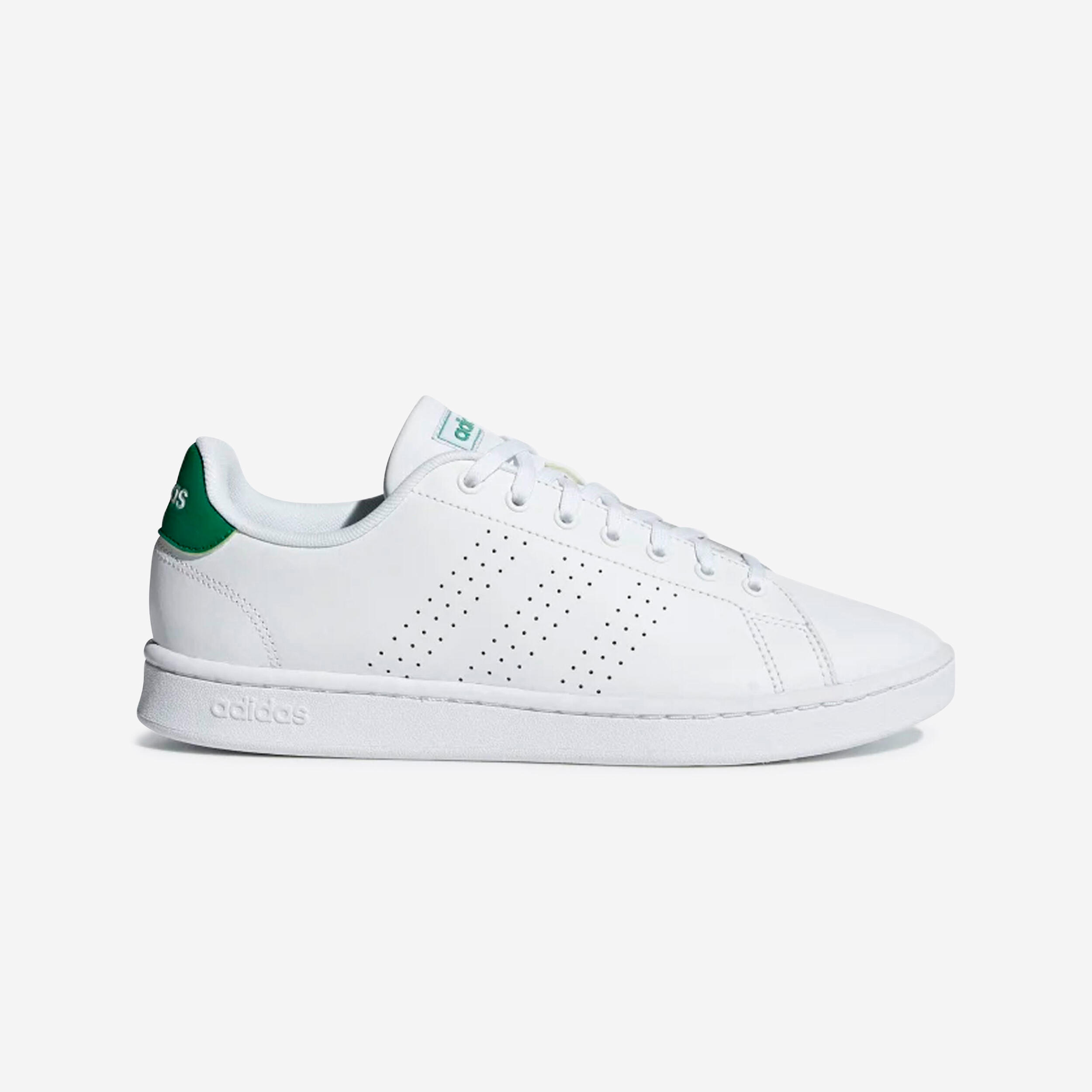Detské tenisky Adidas Advantage na šnúrky od 35 do 39 bielo-zelené 274@38-ADIDAS