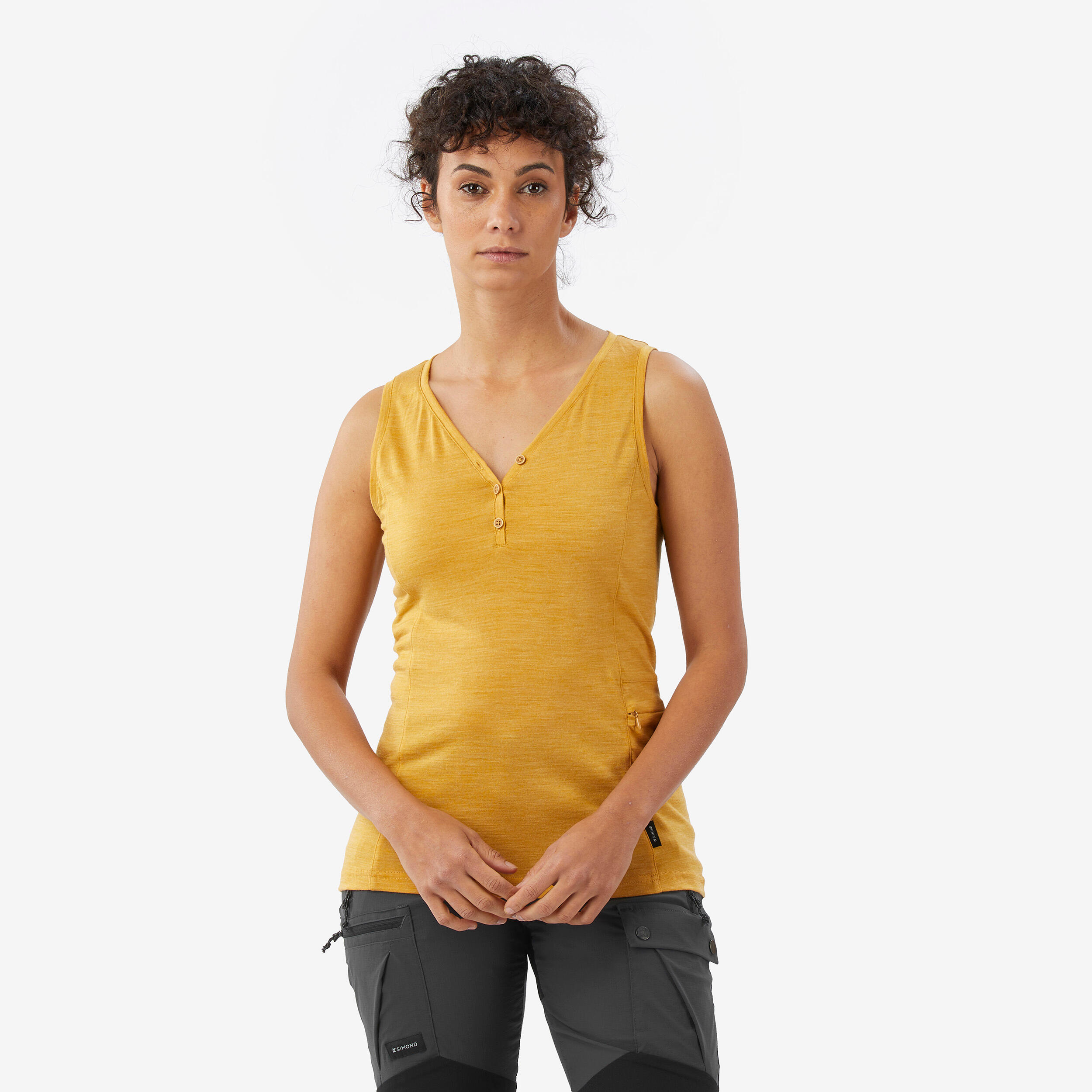 FORCLAZ Dámske tielko Merino Fresh z vlny merino žlté žltá 200@M-FORCLAZ