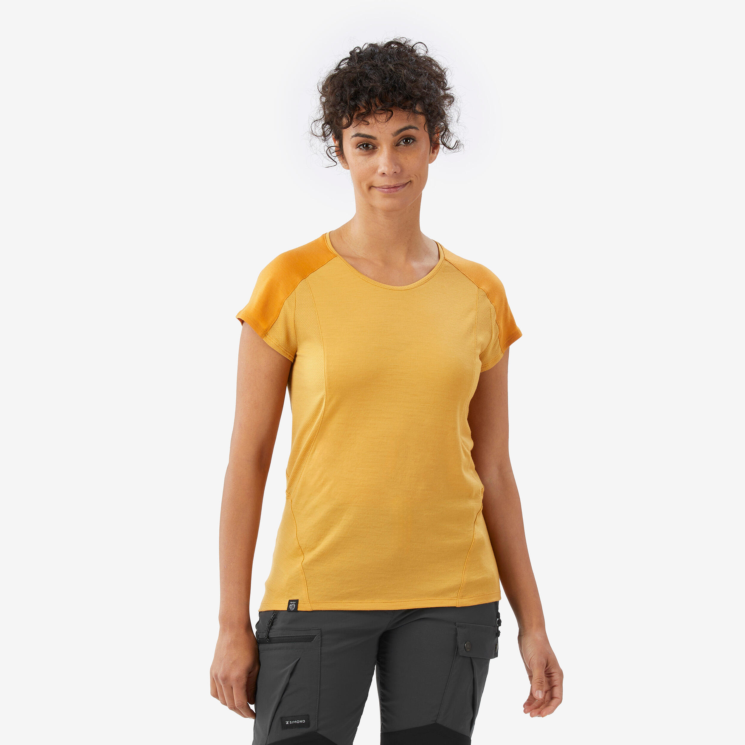 FORCLAZ Dámske tričko Merino Resist z vlny merino krátky rukáv žlté žltá 875@2XL-FORCLAZ