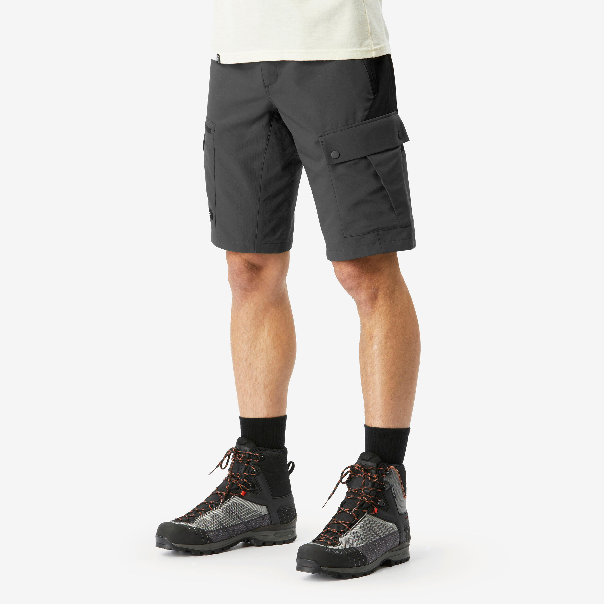FORCLAZ Pánske odolné turistické šortky MT500 šedá 340@XL-2XL-FORCLAZ
