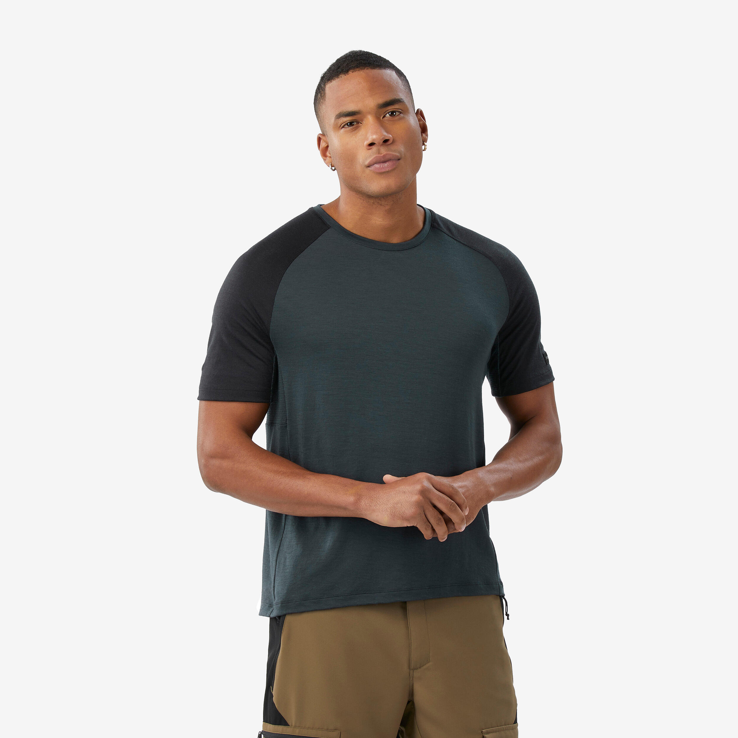 FORCLAZ Pánske tričko Merino Resist s krátkym rukávom z vlny merino sivé šedá 349@2XL-FORCLAZ