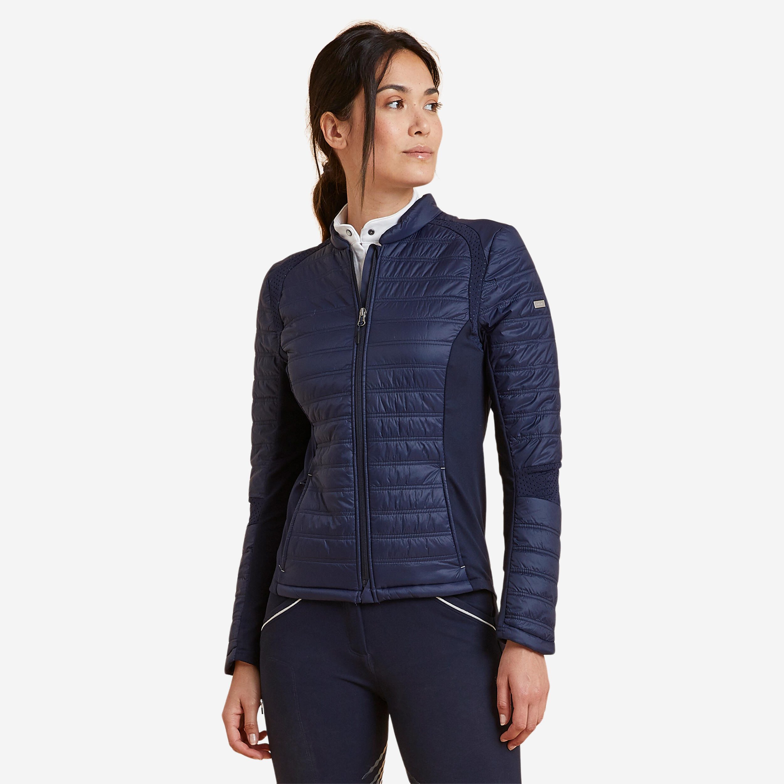FOUGANZA Dámska jazdecká bunda 900 tmavomodrá 875@L-XL-FOUGANZA