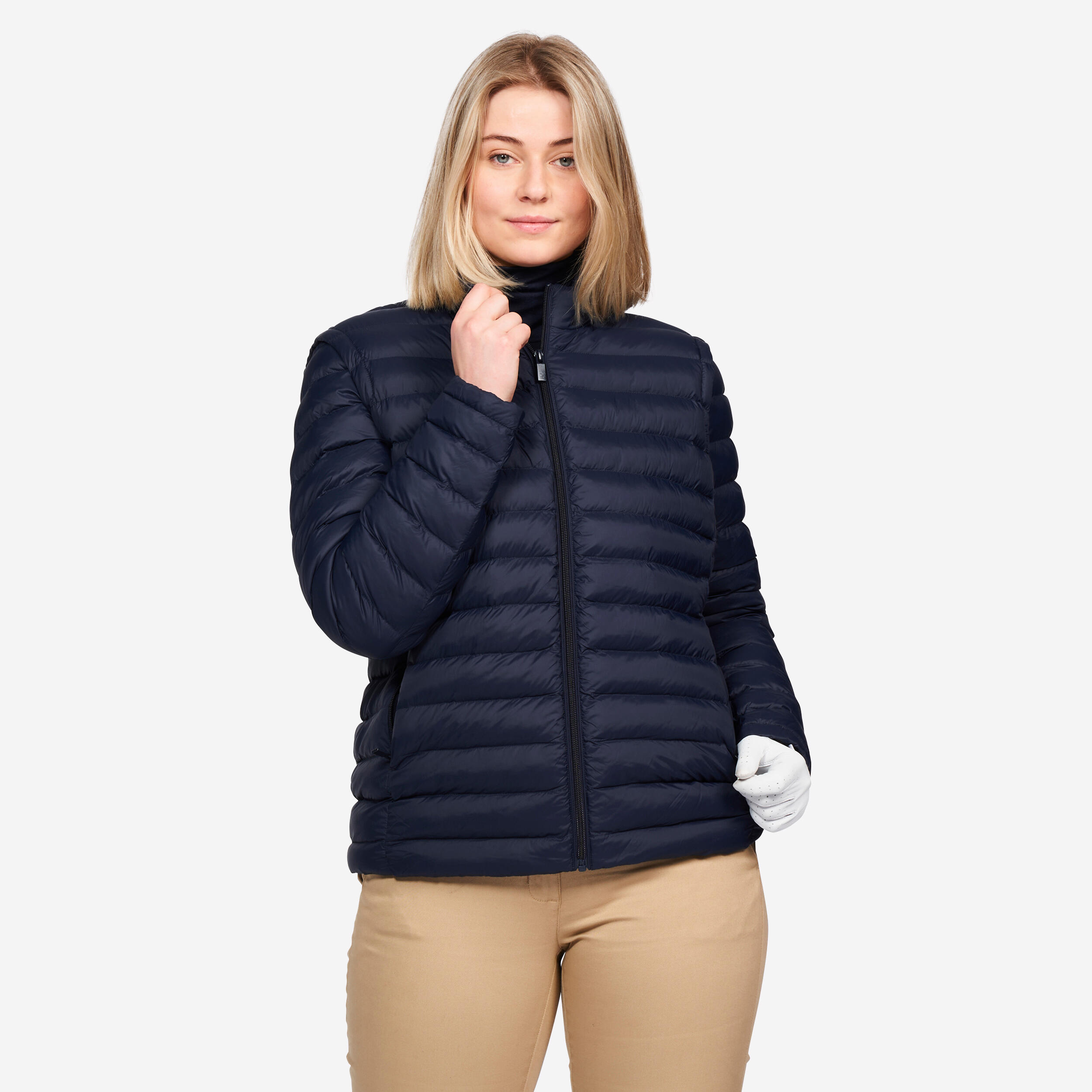 INESIS Dámska golfová páperová bunda CW900 tmavomodrá 875@S-INESIS