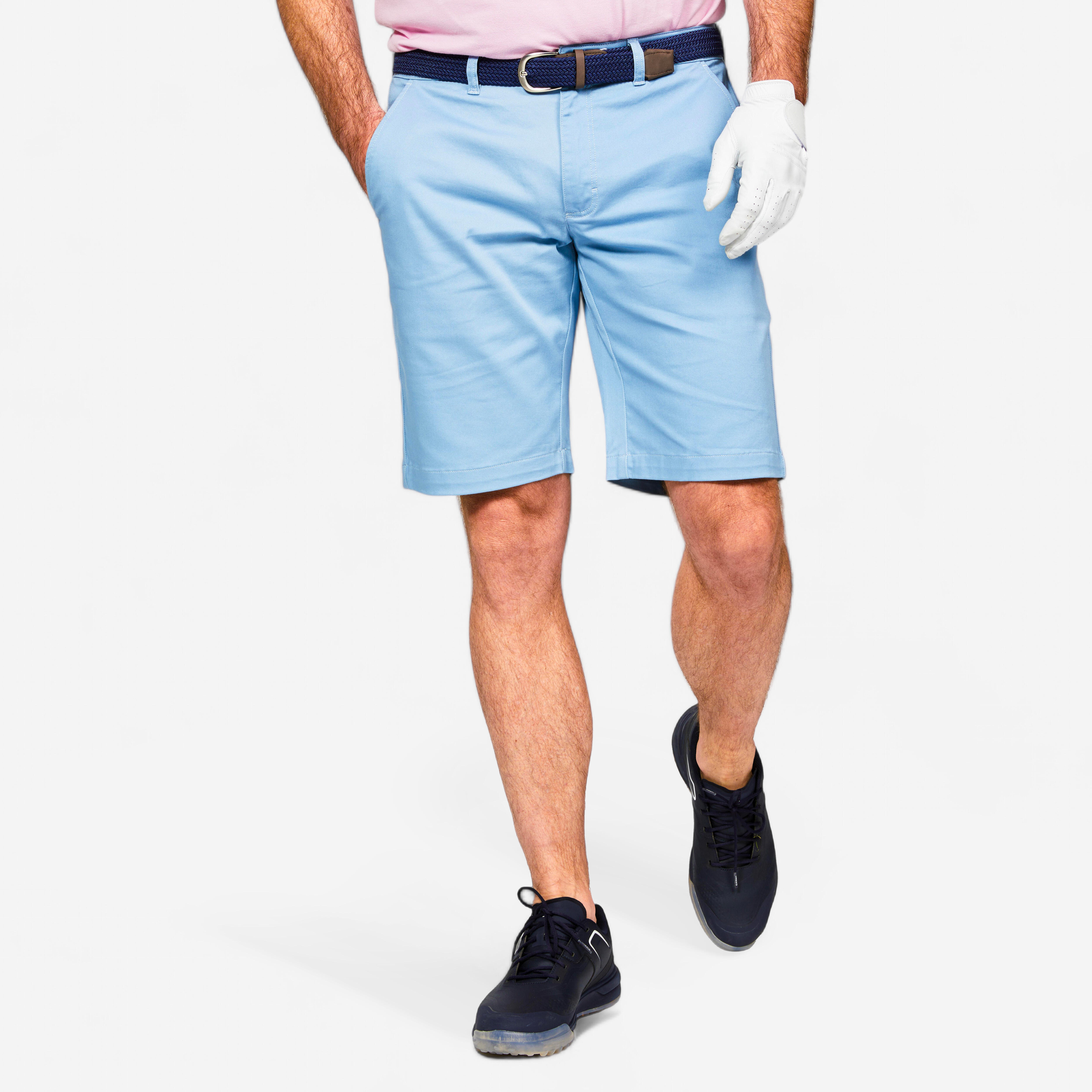 INESIS Pánske golfové chino šortky MW500 modré 340@2XL-INESIS