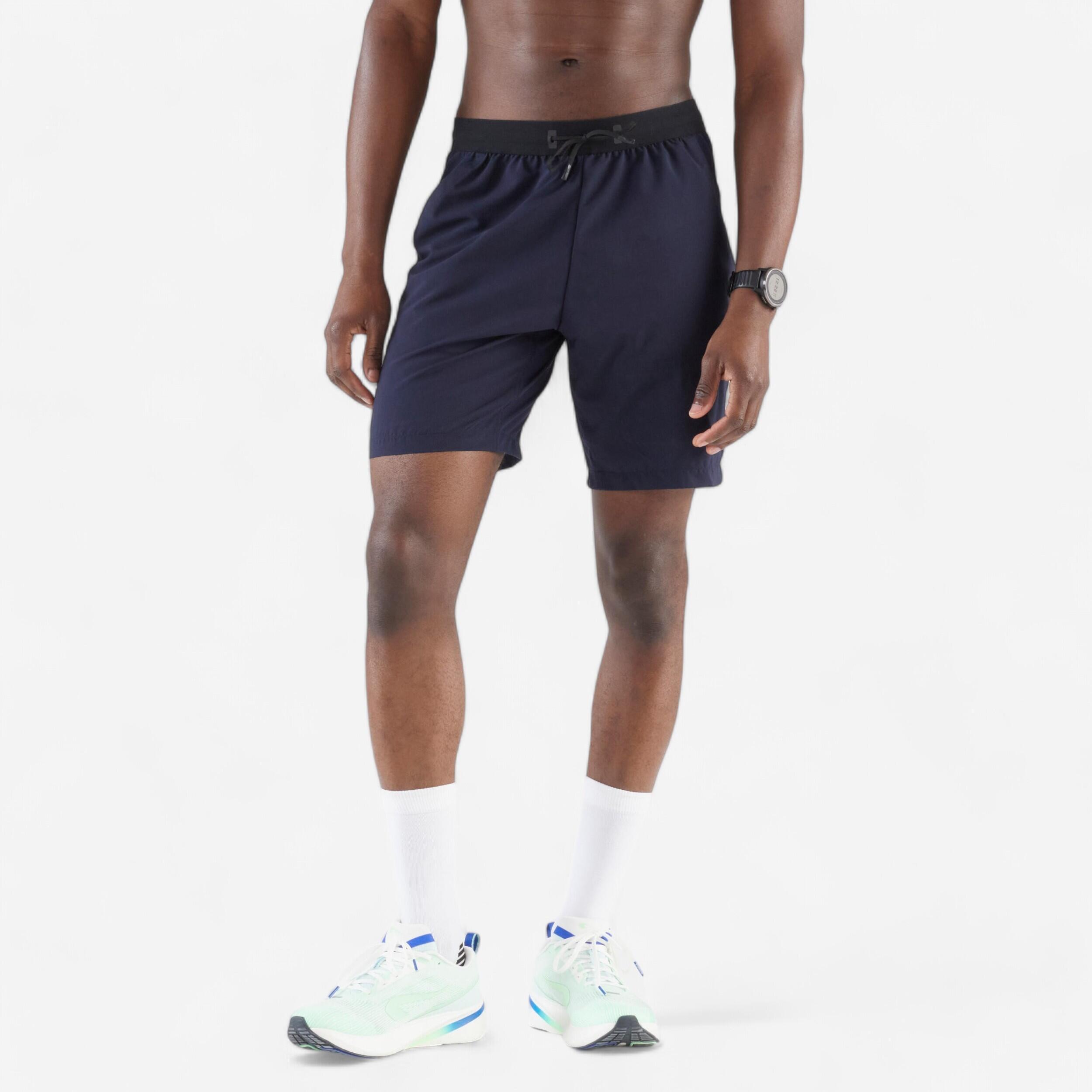KIPRUN Pánske bežecké šortky Run Dry+ modré 340@2XL-KIPRUN