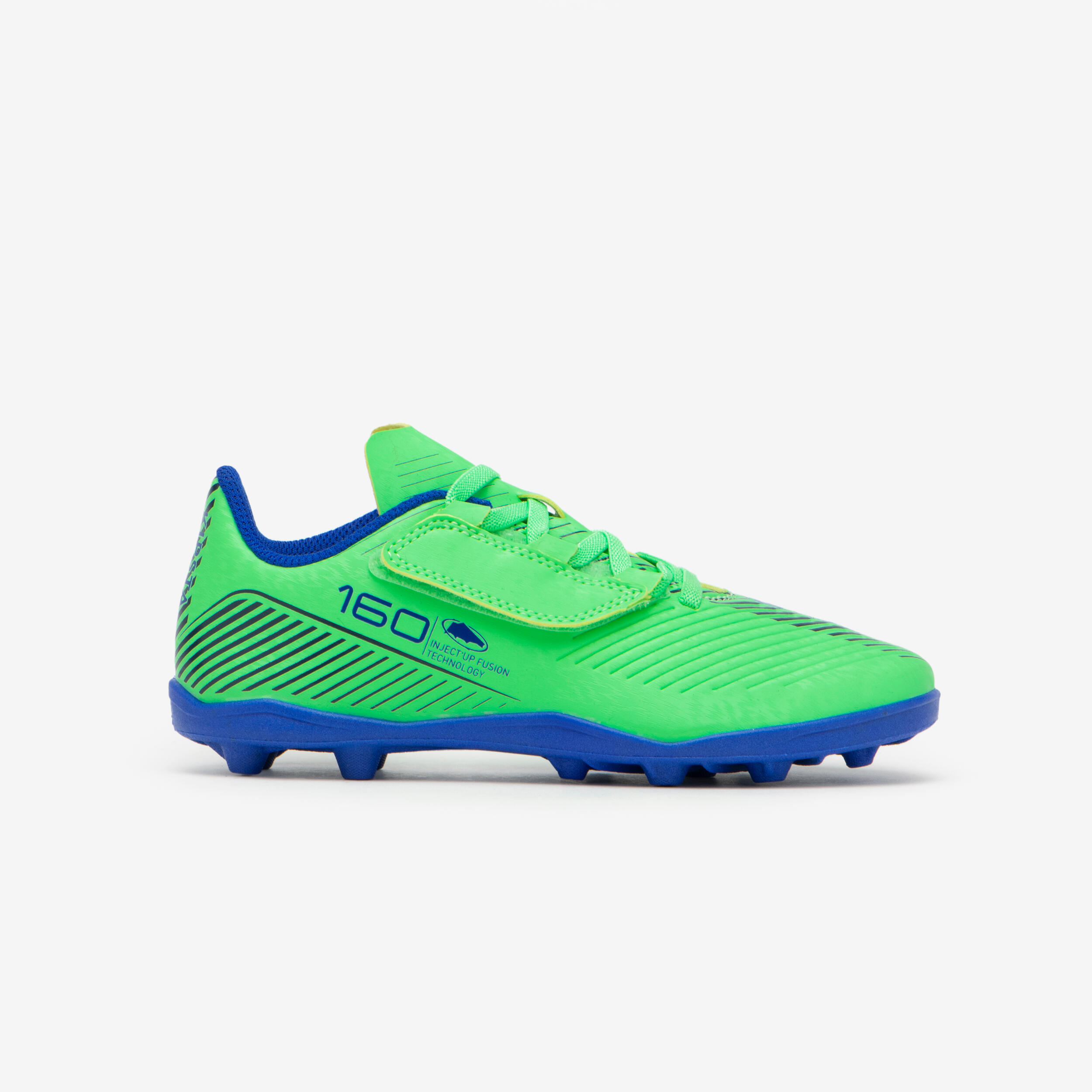 KIPSTA Detské futbalové kopačky 160 Easy MG suchý zips zelené zelená 274@30-KIPSTA