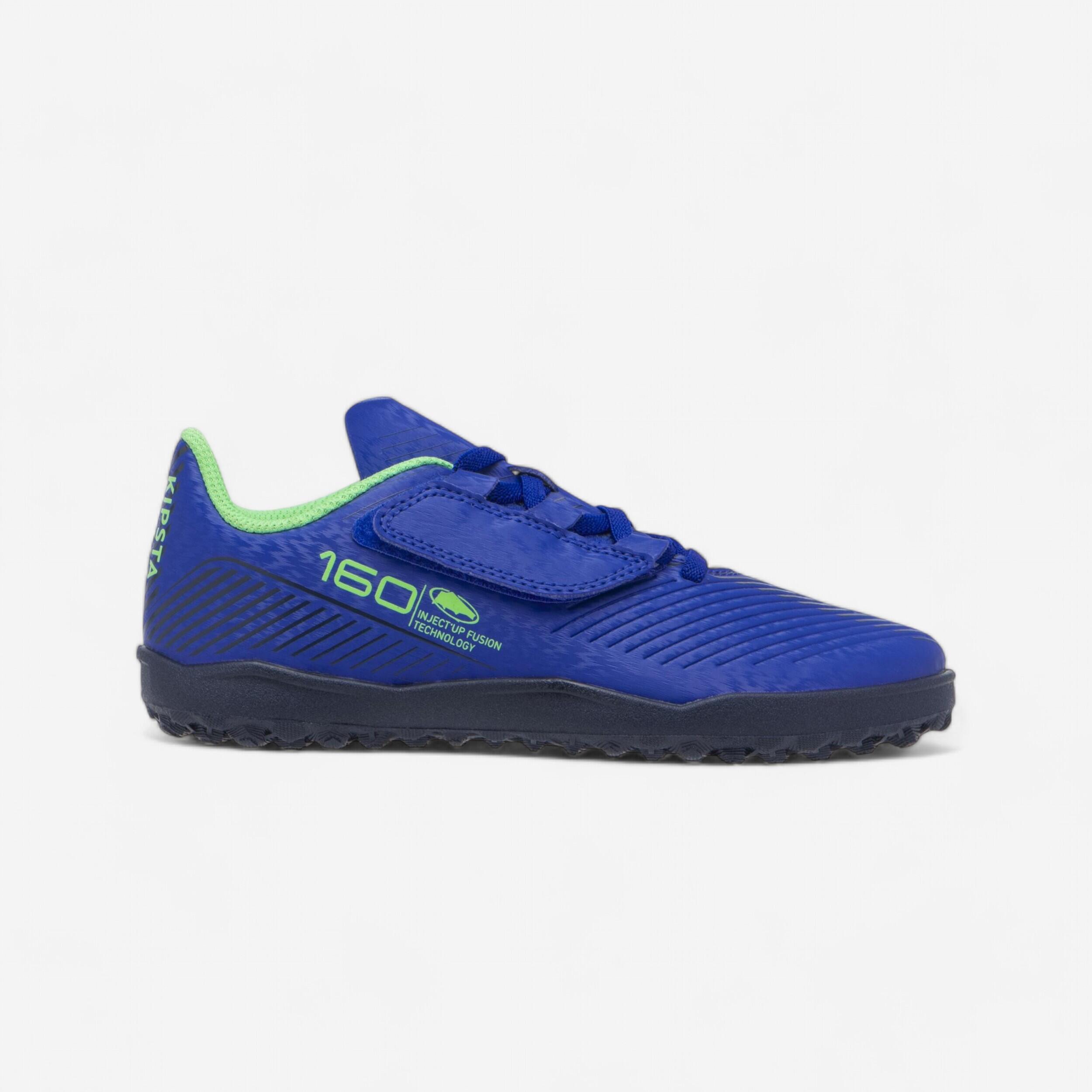 KIPSTA Detské futbalové turfy 160 Easy Turf suchý zips modré 274@30-KIPSTA