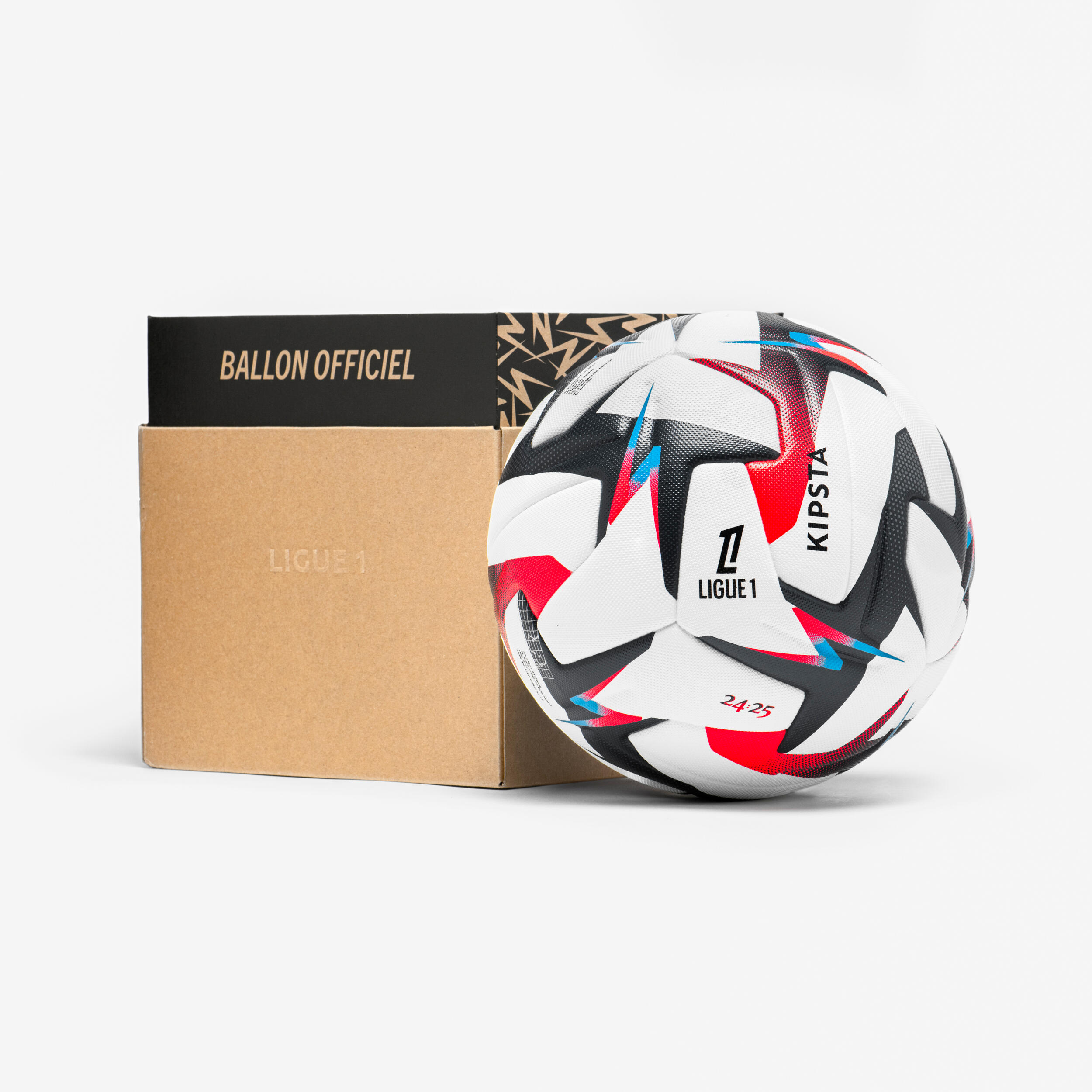 KIPSTA Futbalová lopta Ligue 1 Official Match Ball 2025 so škatuľou biela 120@5-KIPSTA
