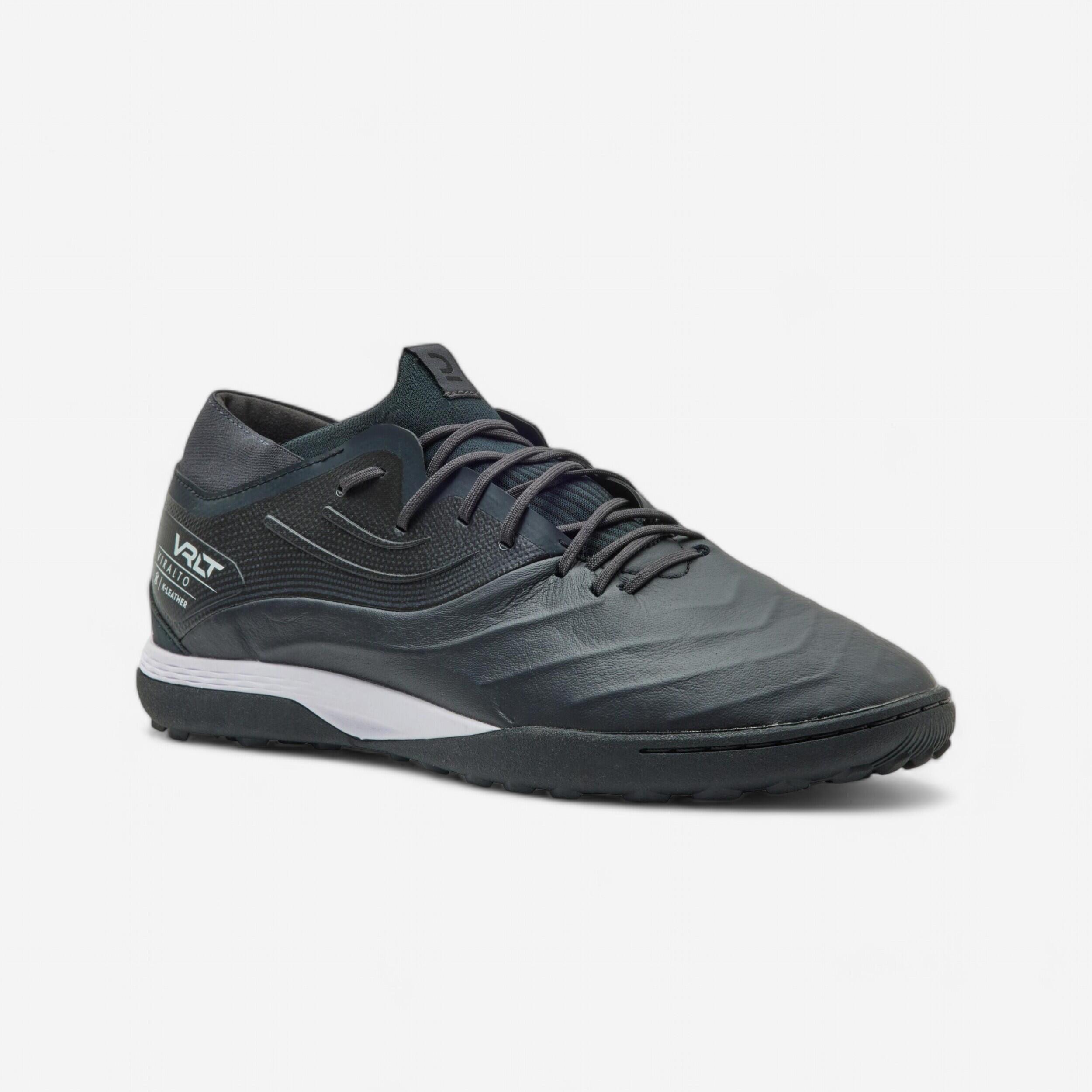 KIPSTA Futbalové turfy VIRALTO IV PREMIUM TF Pro Evolution kožené čierne šedá 272@40-KIPSTA