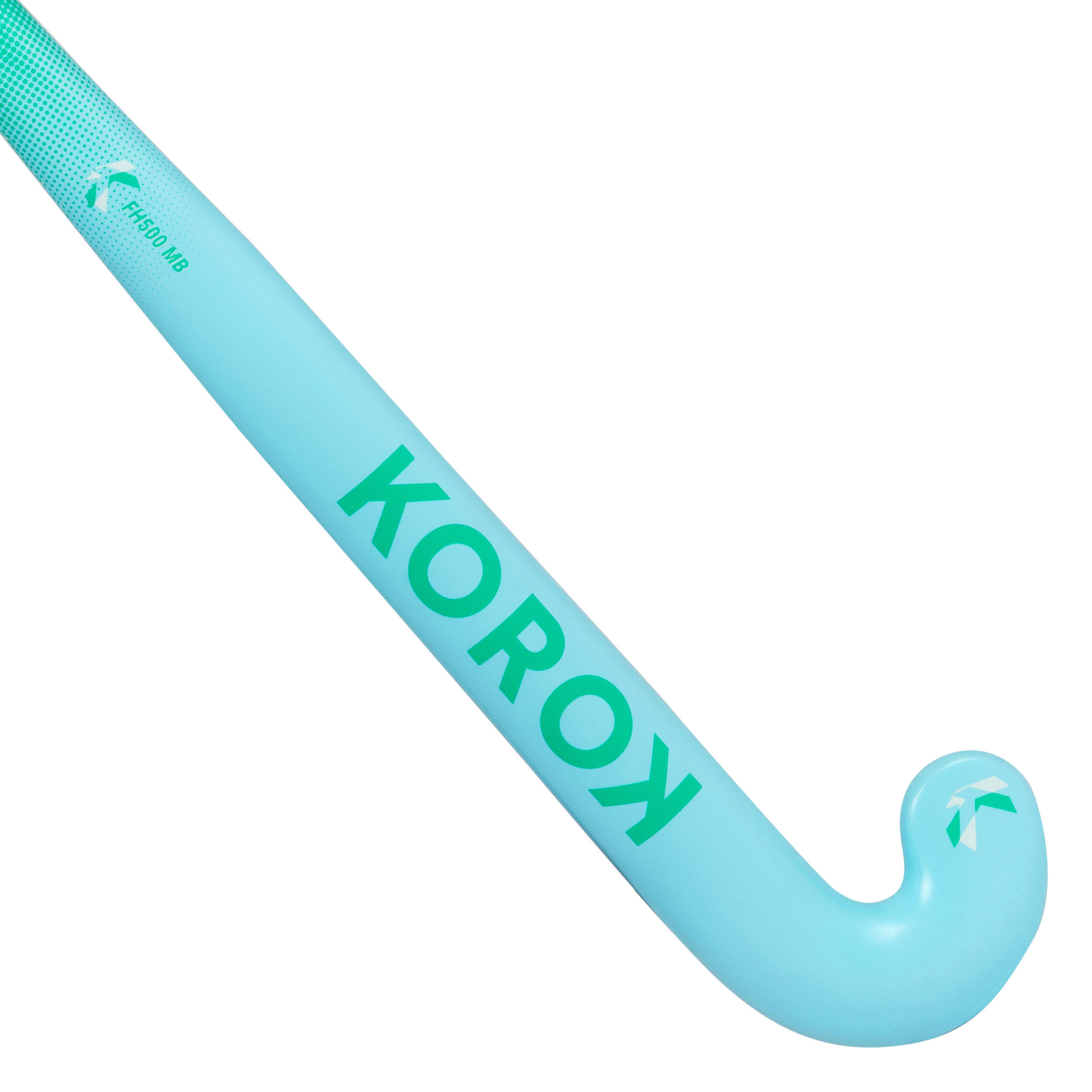 KOROK Detská hokejka FH500 na pozemný hokej mid bow sklené vlákno tyrkysovo-zelená modrá 1081@33_QUOTE_-KOROK