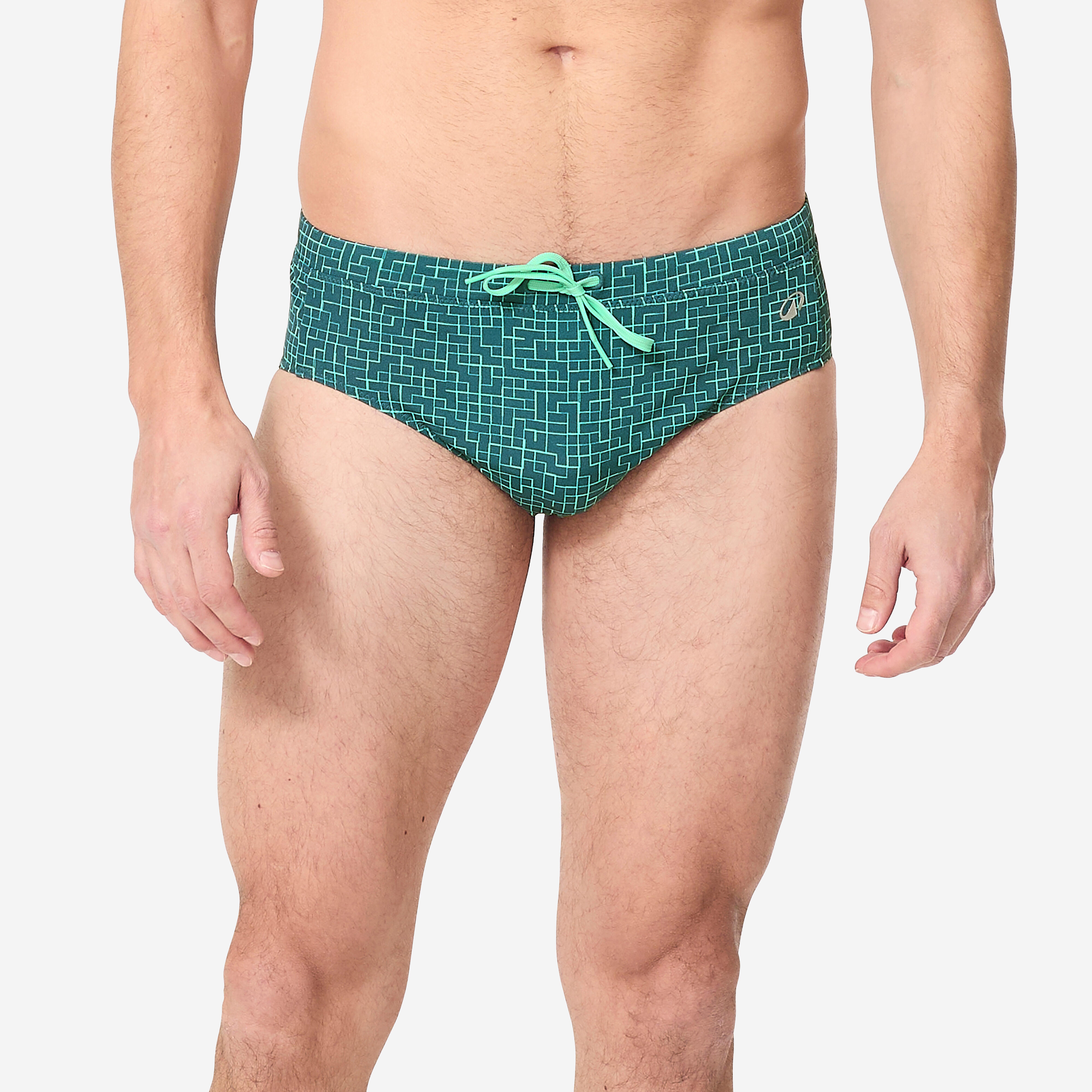 NABAIJI Pánske slipové plavky 100 Plus zelené modrá 340@L-XL-NABAIJI