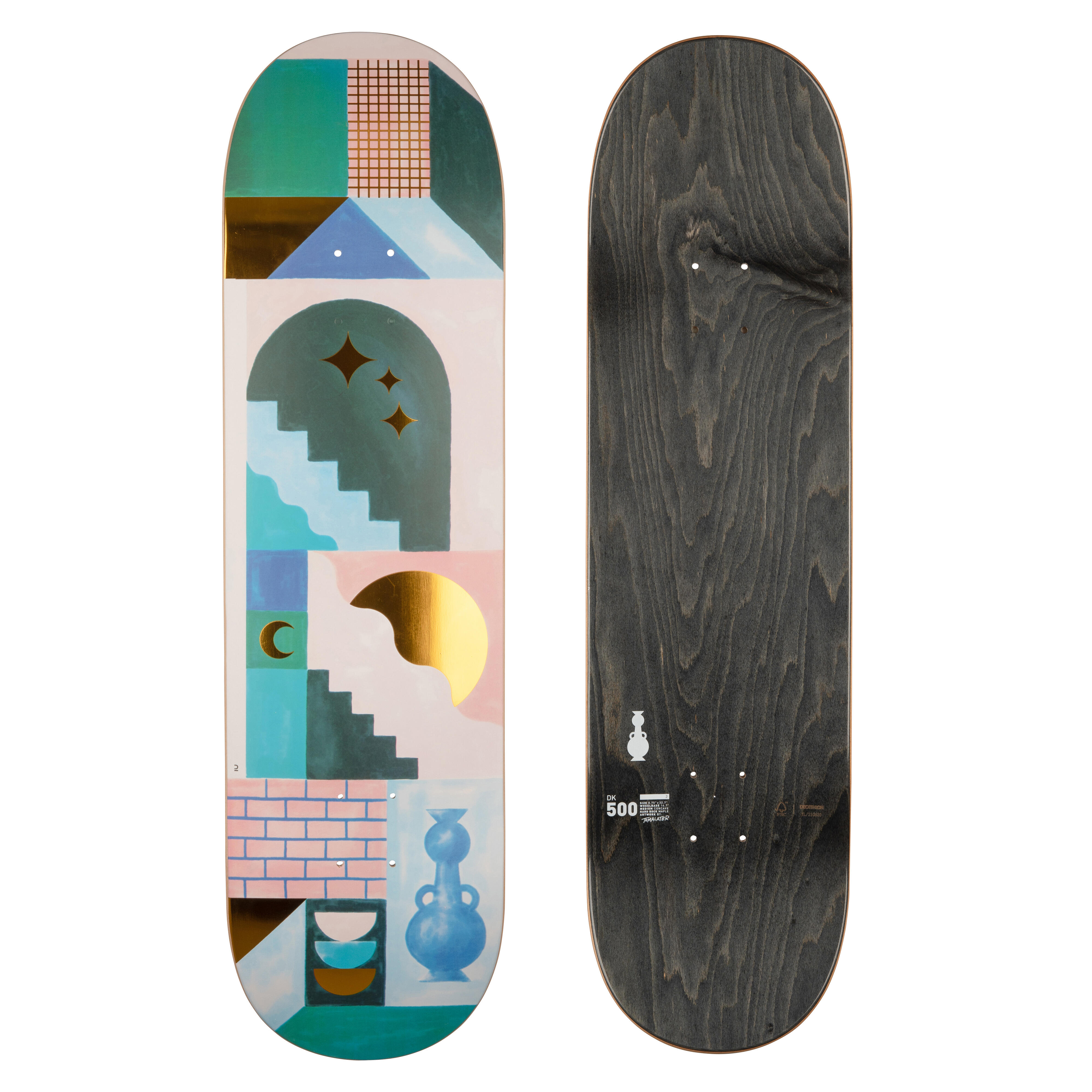 OXELO Skateboardová doska z javora veľkosť 8