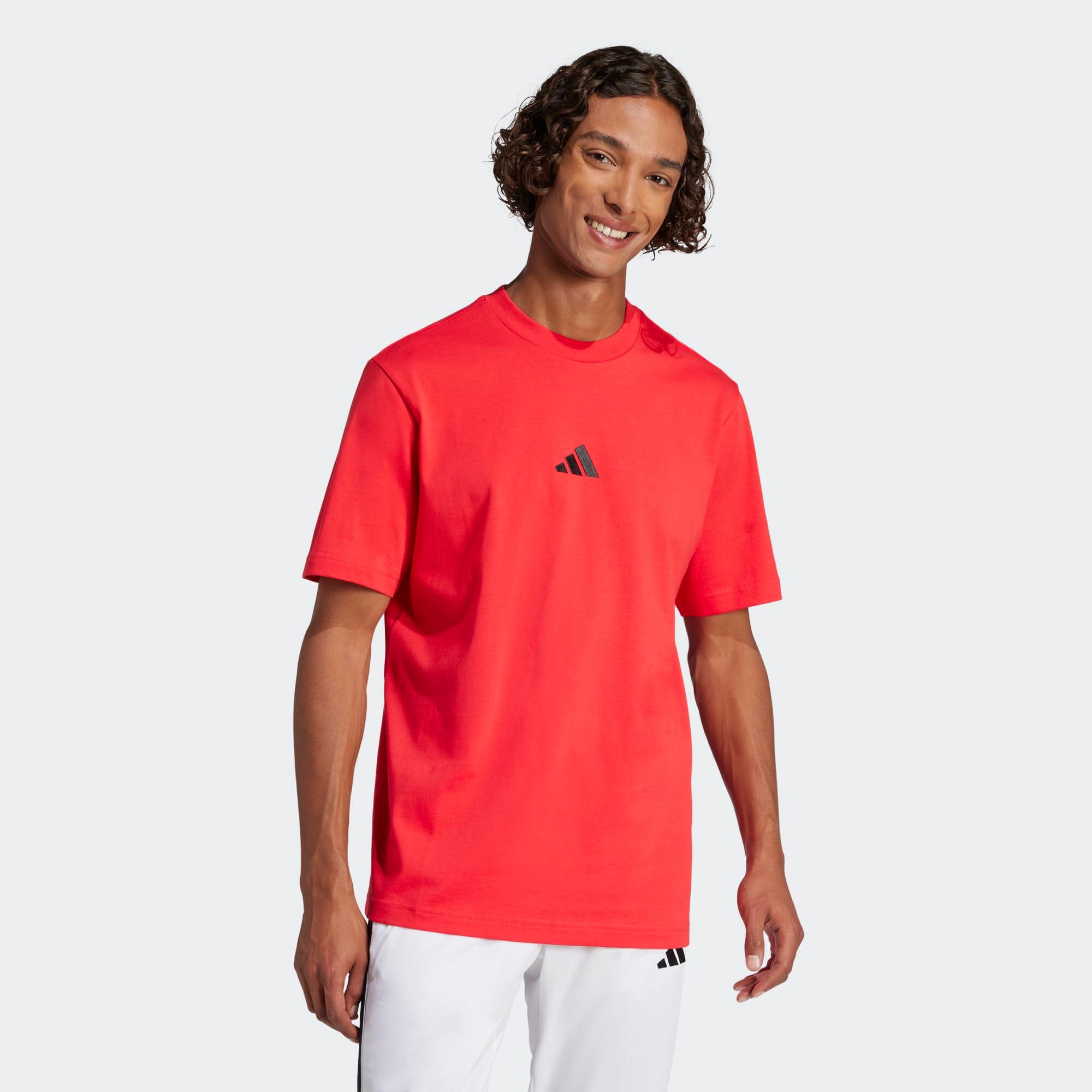 Pánske tričko adidas na cvičenie – červené 349@S-ADIDAS