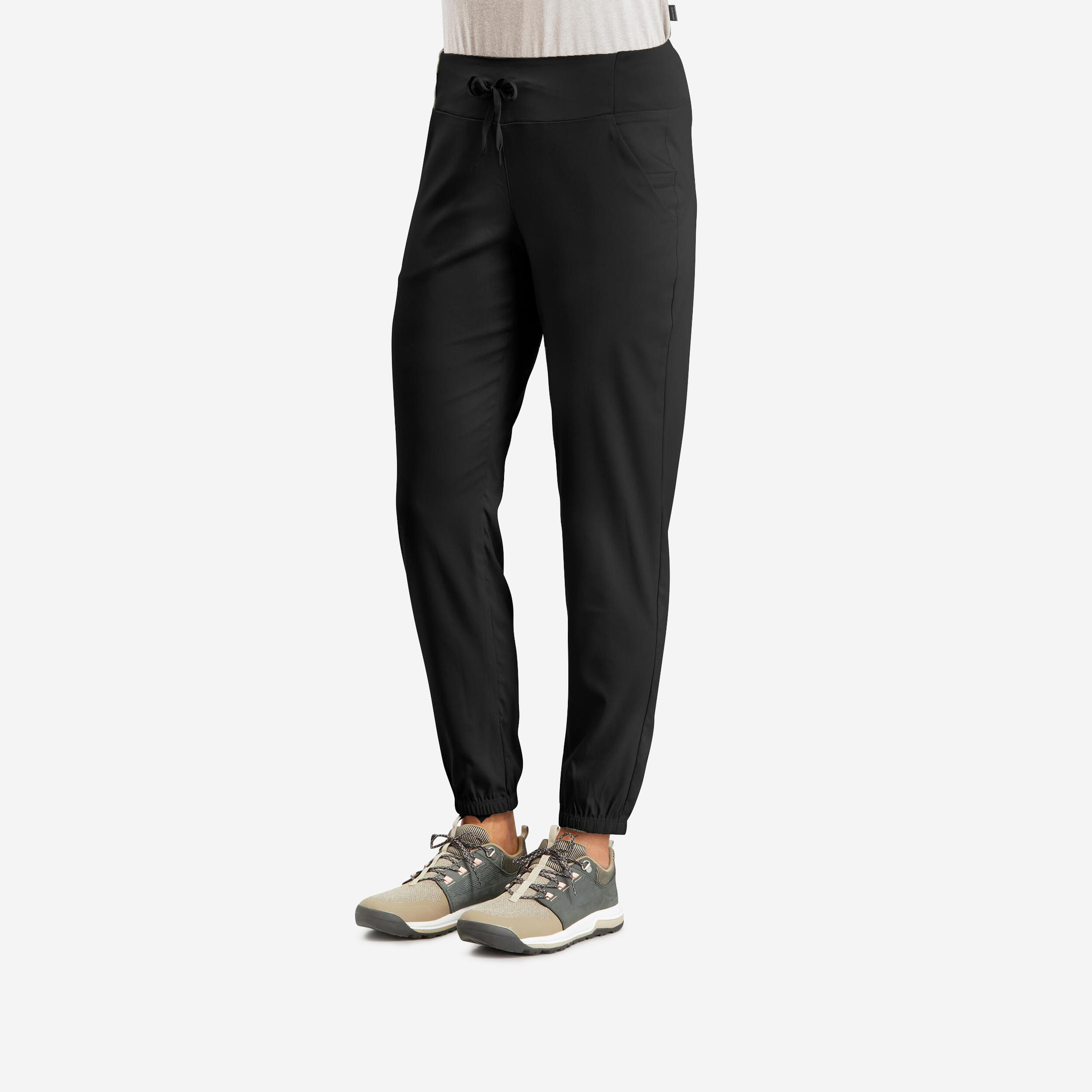 QUECHUA Dámske turistické nohavice NH100 čierna 343@L-XL L31-QUECHUA