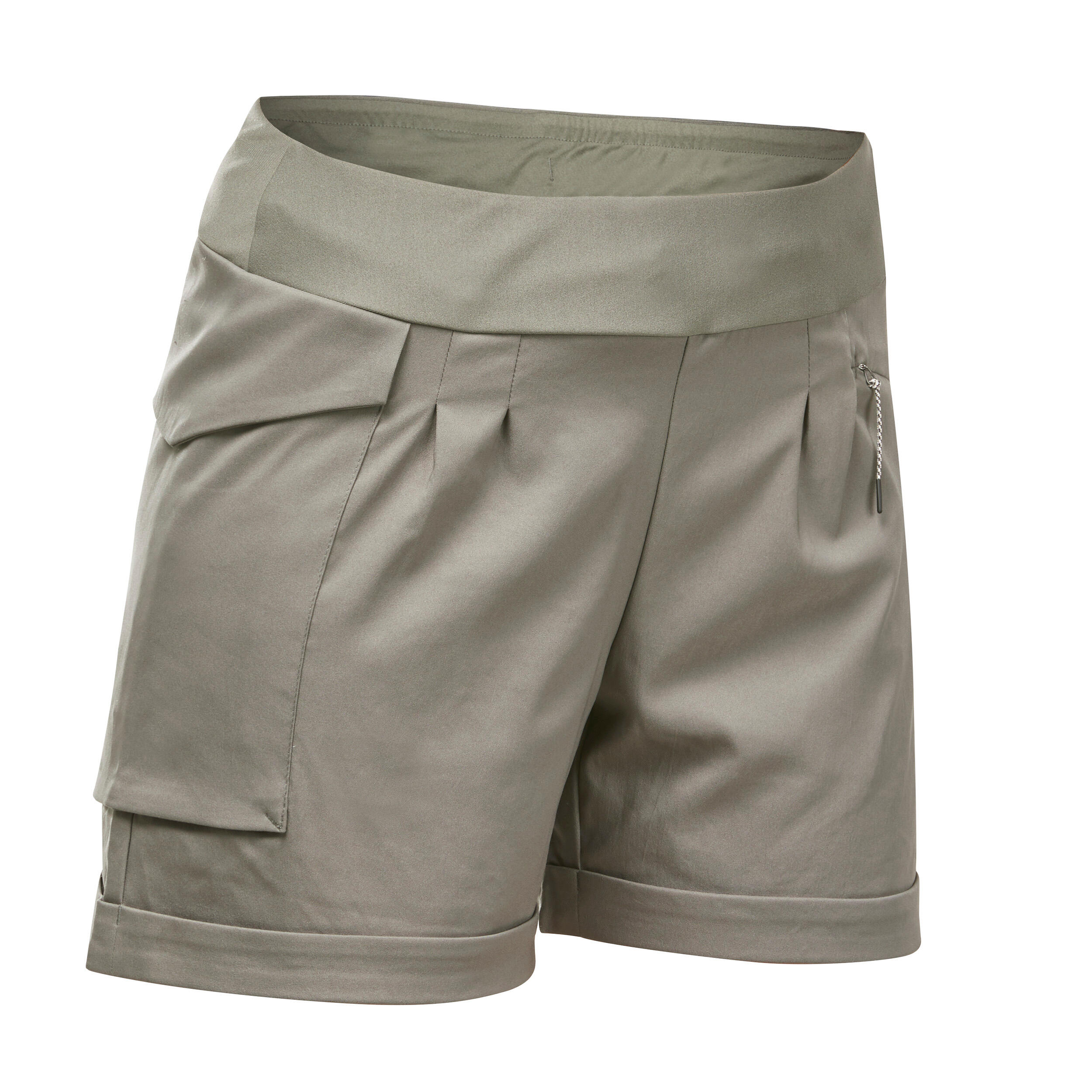 QUECHUA Dámske turistické šortky NH500 Regular zelená 343@XL-QUECHUA