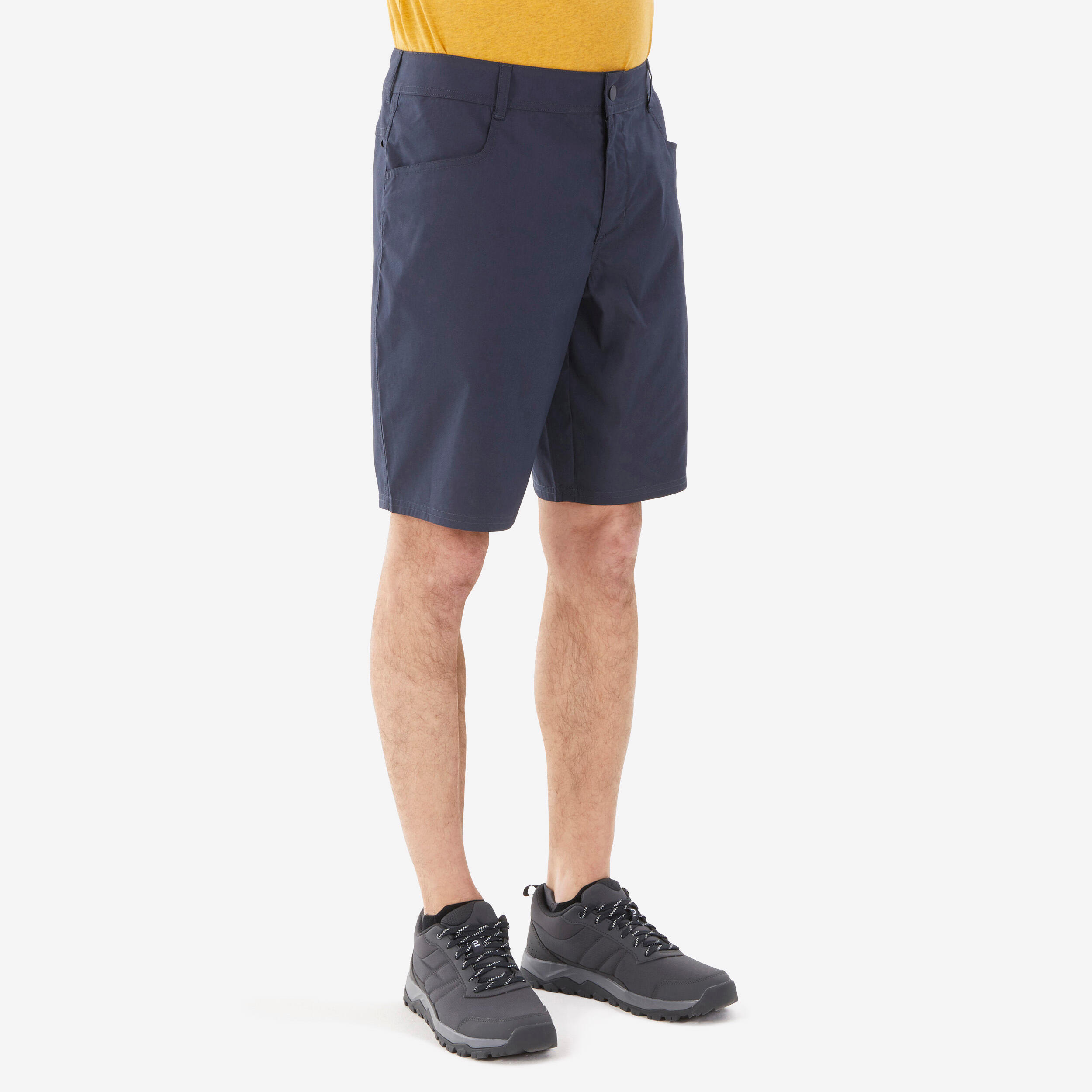 QUECHUA Pánske turistické šortky NH100 modrá 340@3XL-QUECHUA