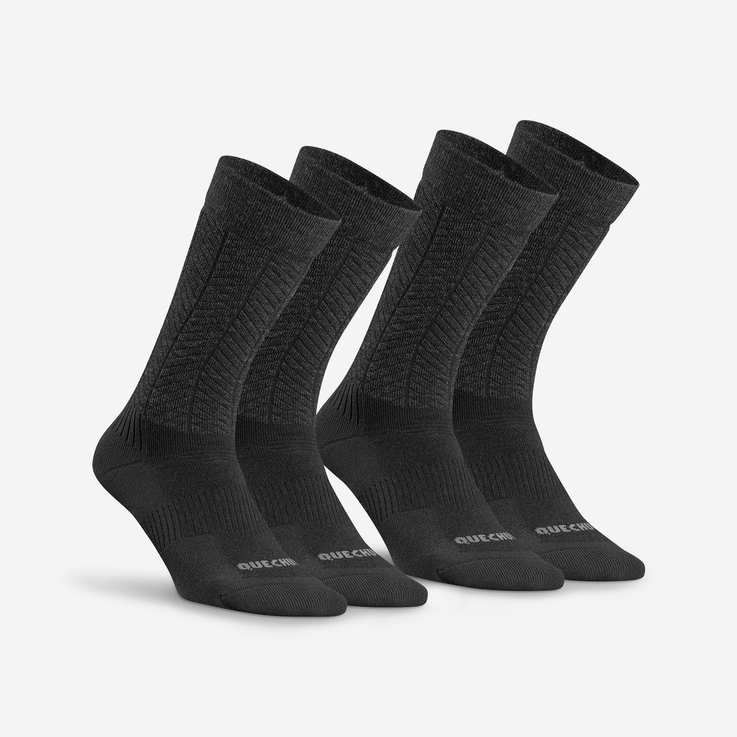 QUECHUA Turistické ponožky MH500 hrejivé čierne 1048@47-50-QUECHUA