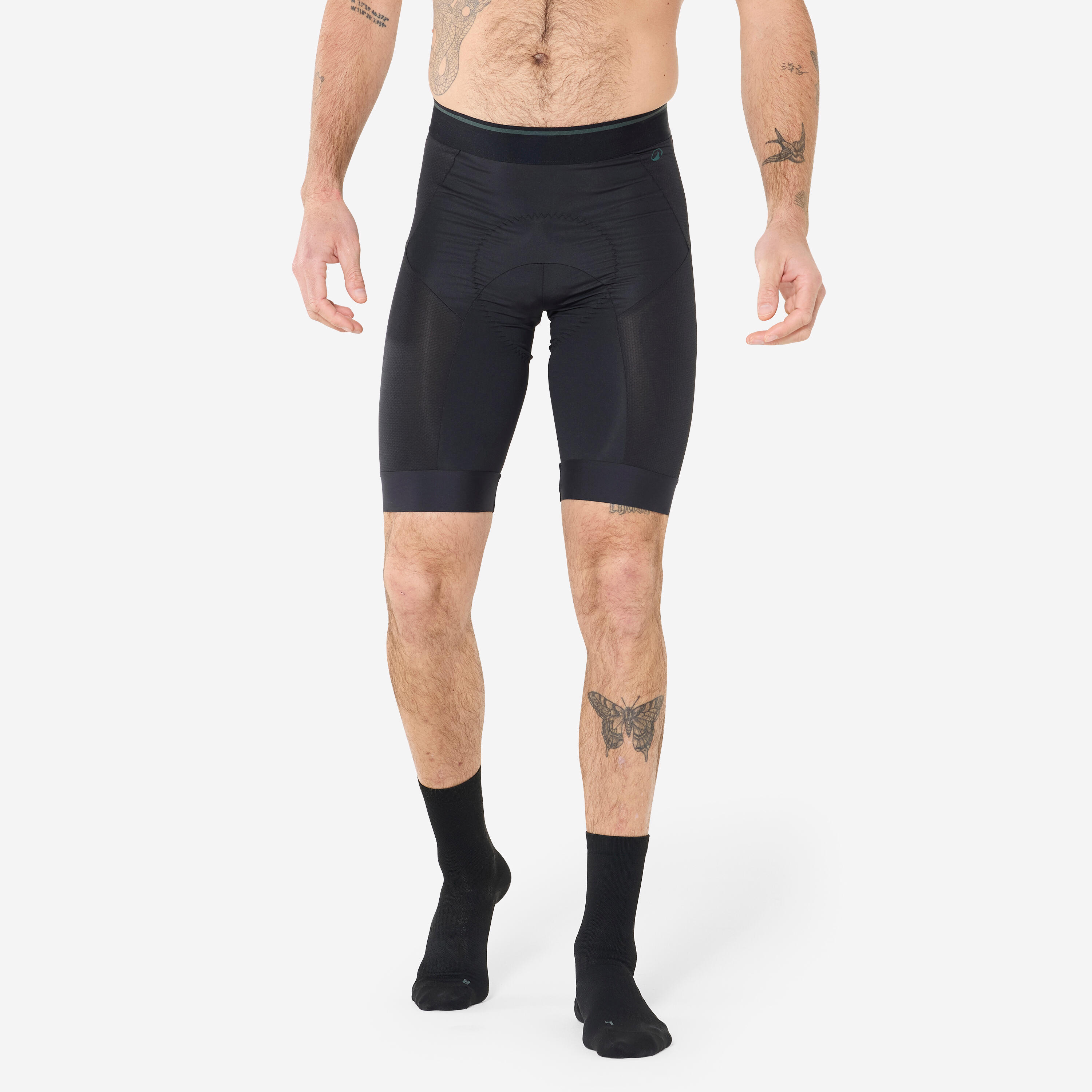 ROCKRIDER Pánske cyklistické spodné šortky 500 Confort čierne 340@3XL-ROCKRIDER