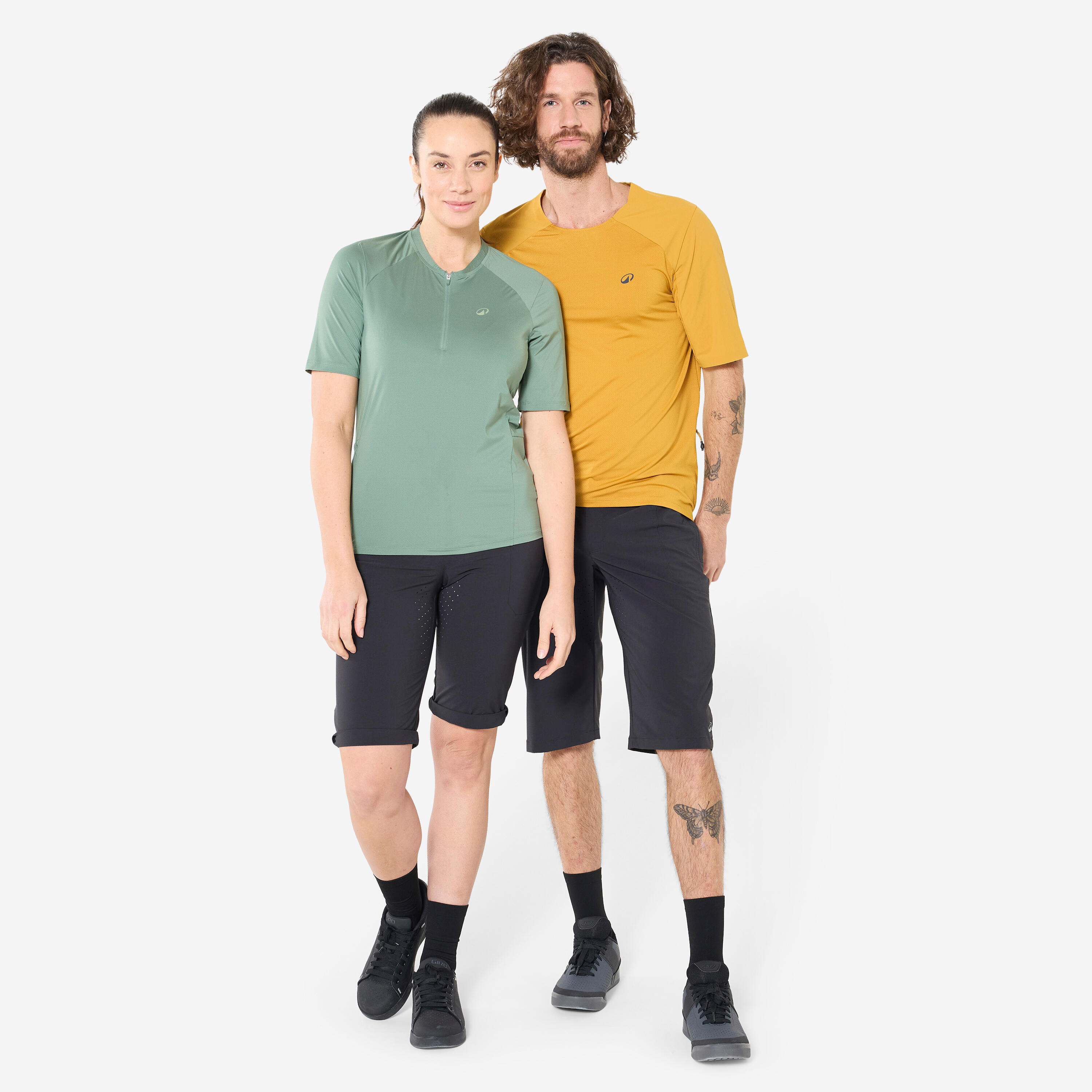ROCKRIDER Unisex priedušné cyklistické šortky čierne 340@2XL-ROCKRIDER