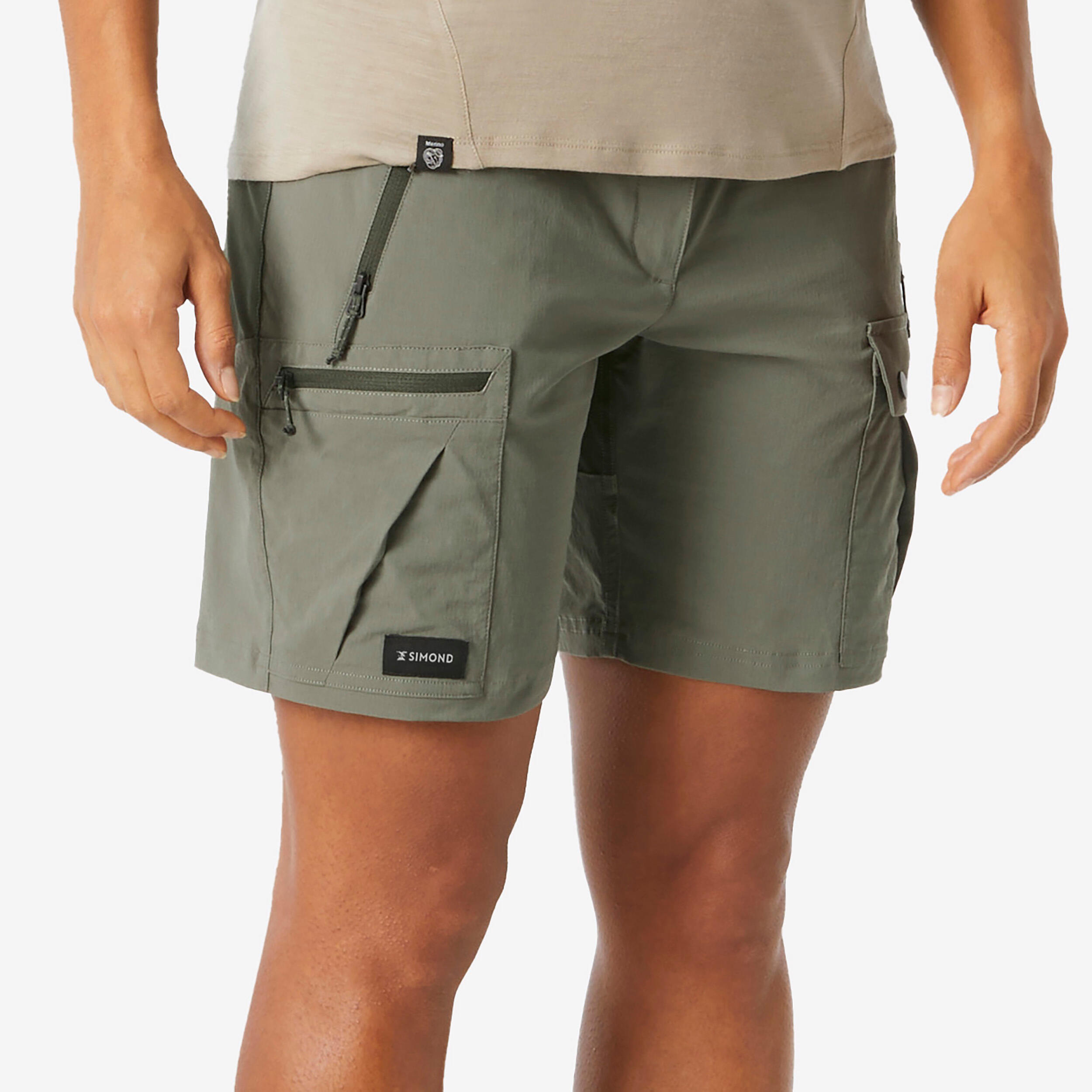 SIMOND Dámske šortky MT500 na horskú turistiku zelená 343@L-XL-SIMOND
