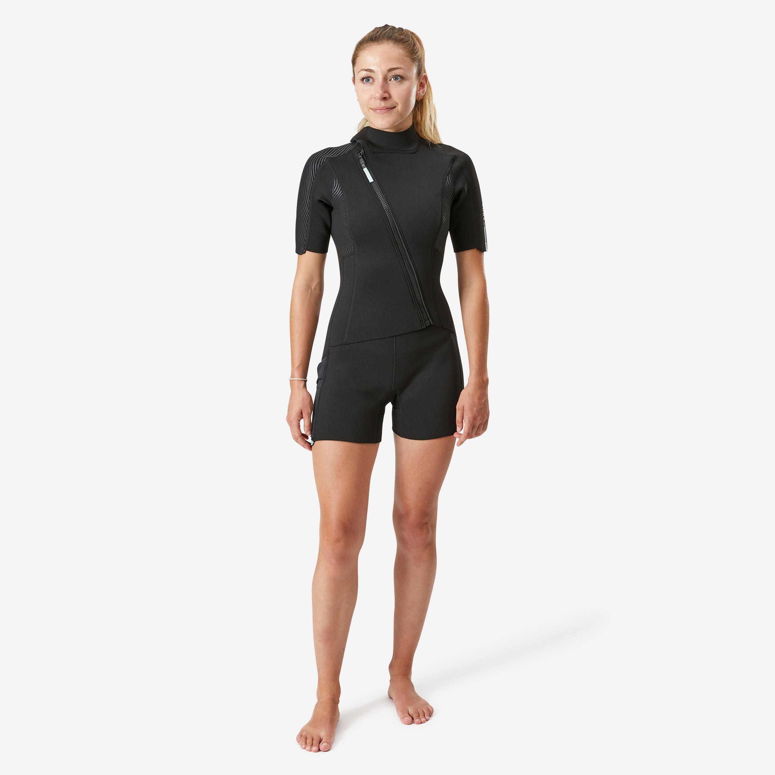 SUBEA Dámsky neoprén Shorty Easy 2 mm s diagonálnym zapínaním vpredu modrá 200@S-SUBEA