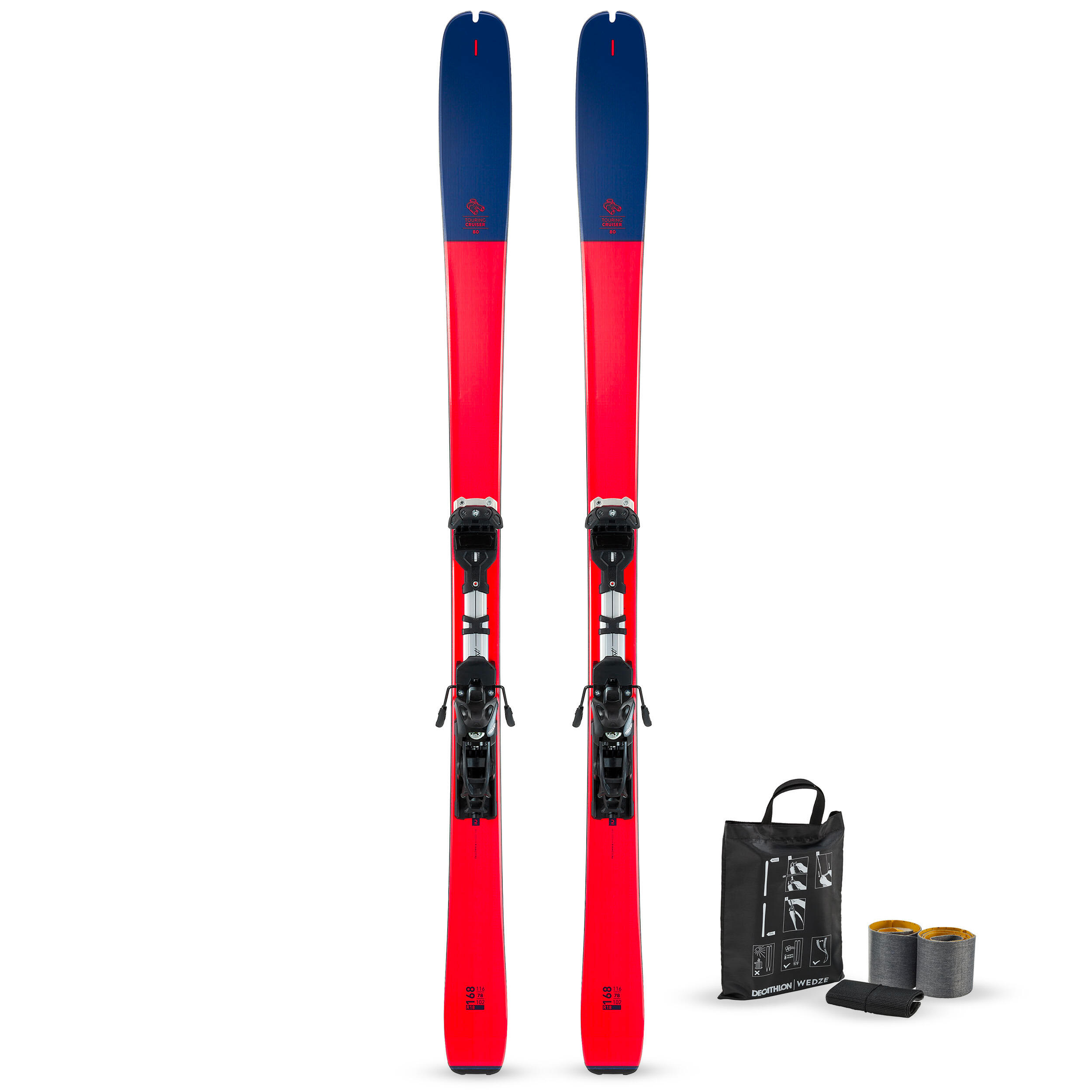 WEDZE Skialpinistické lyže Cruiser 80 s viazaním Tyrolia Ambition 10 a stúpacími pásmi 296@168 cm-WEDZE