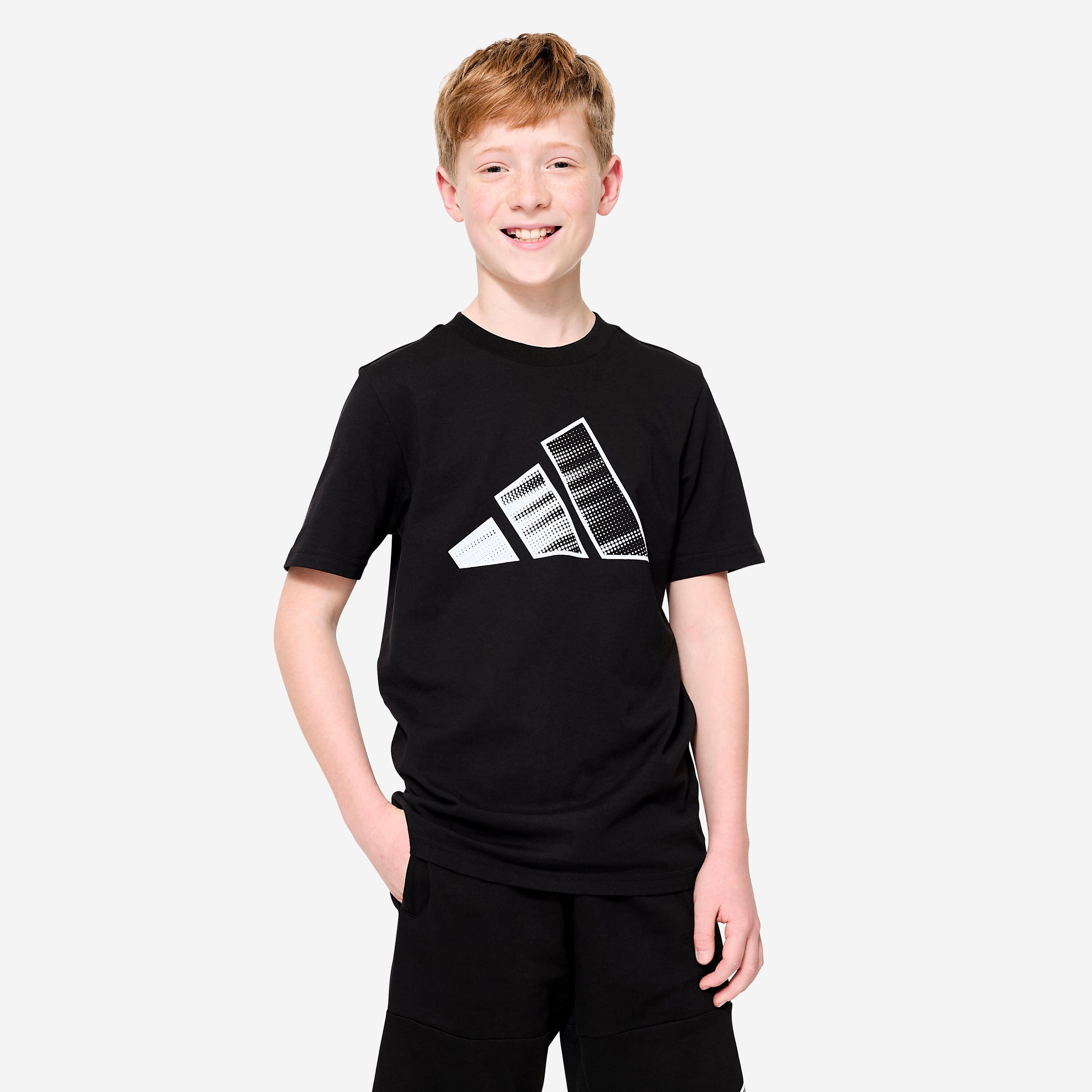 ADIDAS detské bavlnené tričko čierne 164 cm-ADIDAS