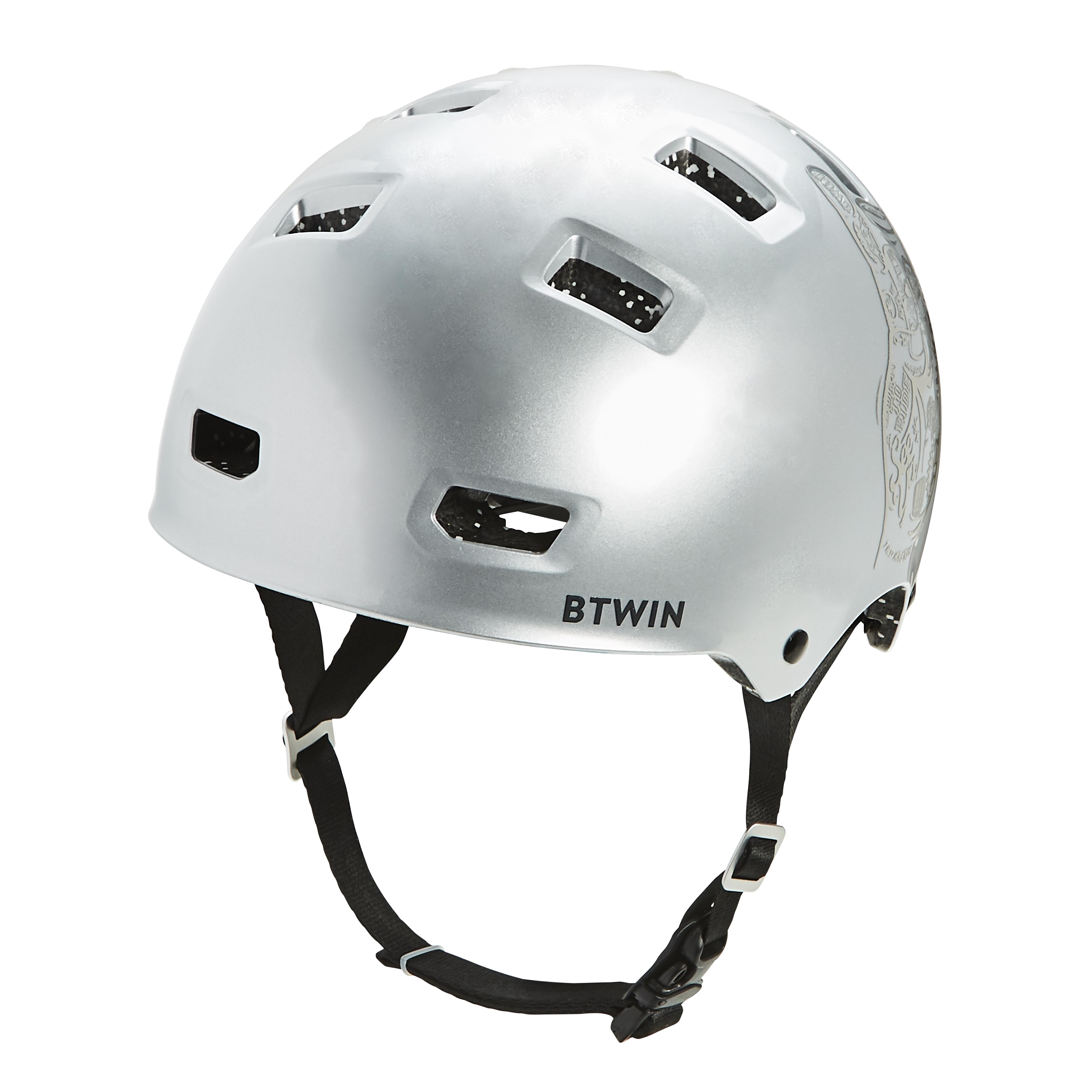 BTWIN Detská cyklistická prilba Teen 900 šedá 52-55 cm-BTWIN