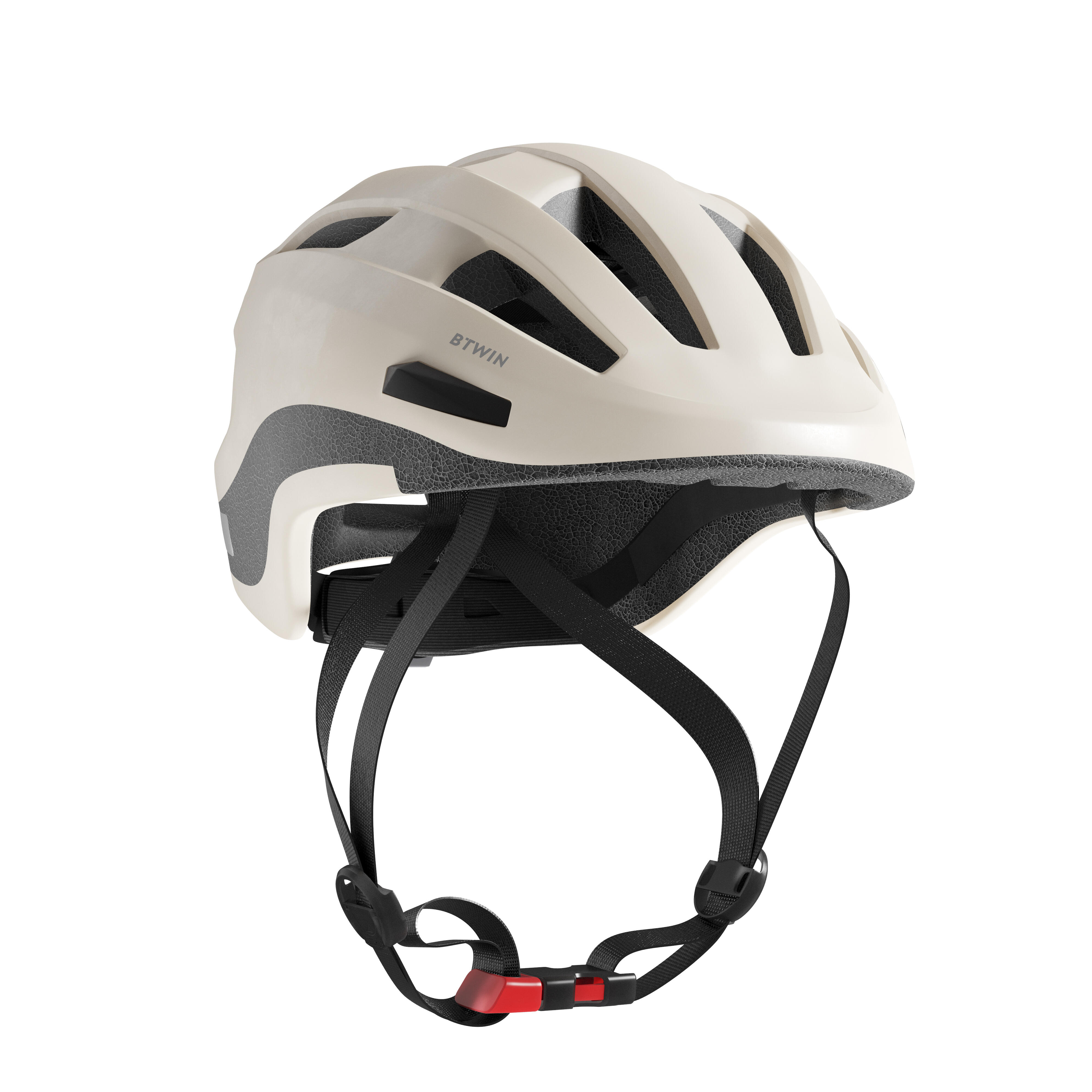 BTWIN Prilba 500 na mestský bicykel béžová béžová 56-61 cm-BTWIN