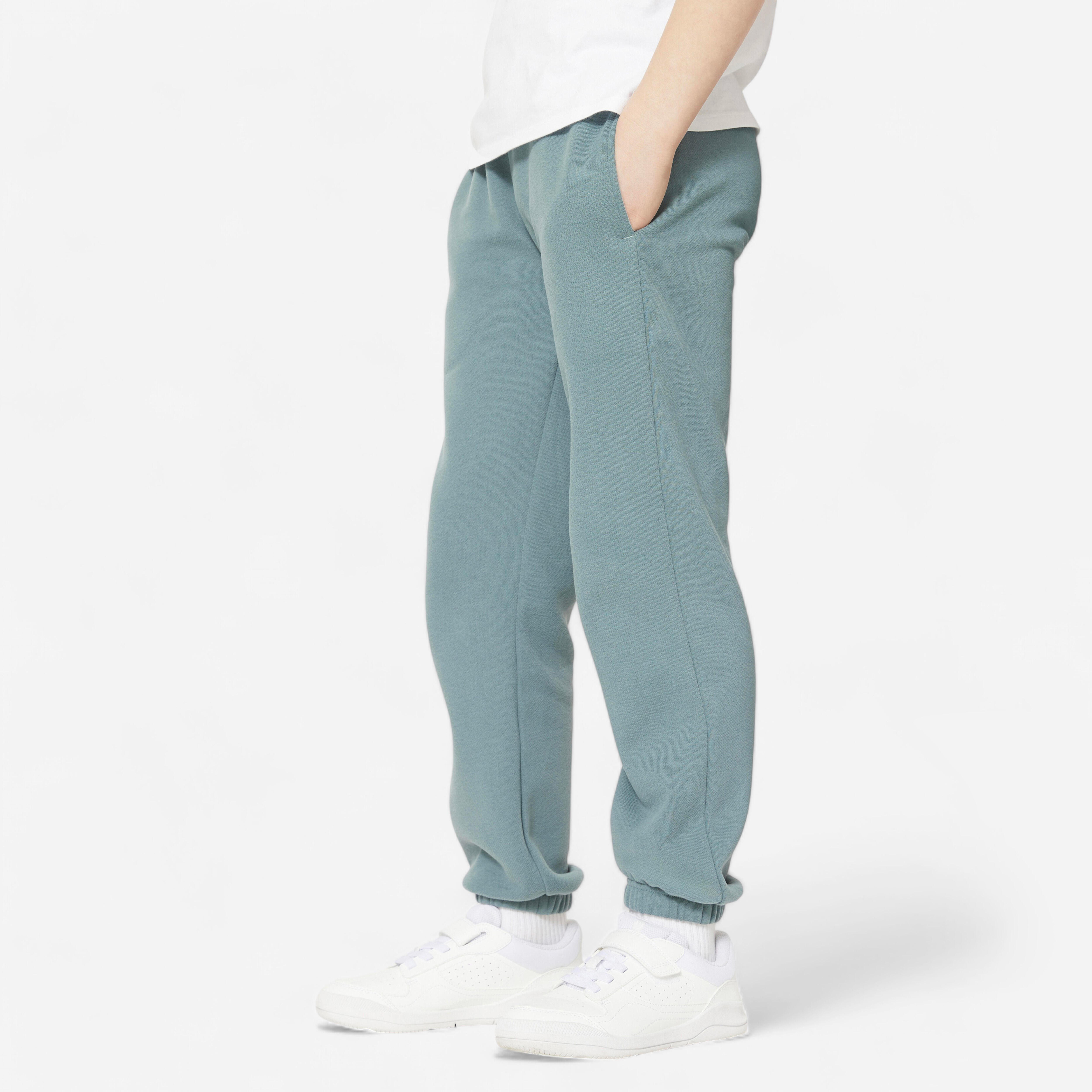 DOMYOS Detské hrejivé tepláky k súprave zelené zelená 161-172 cm-DOMYOS