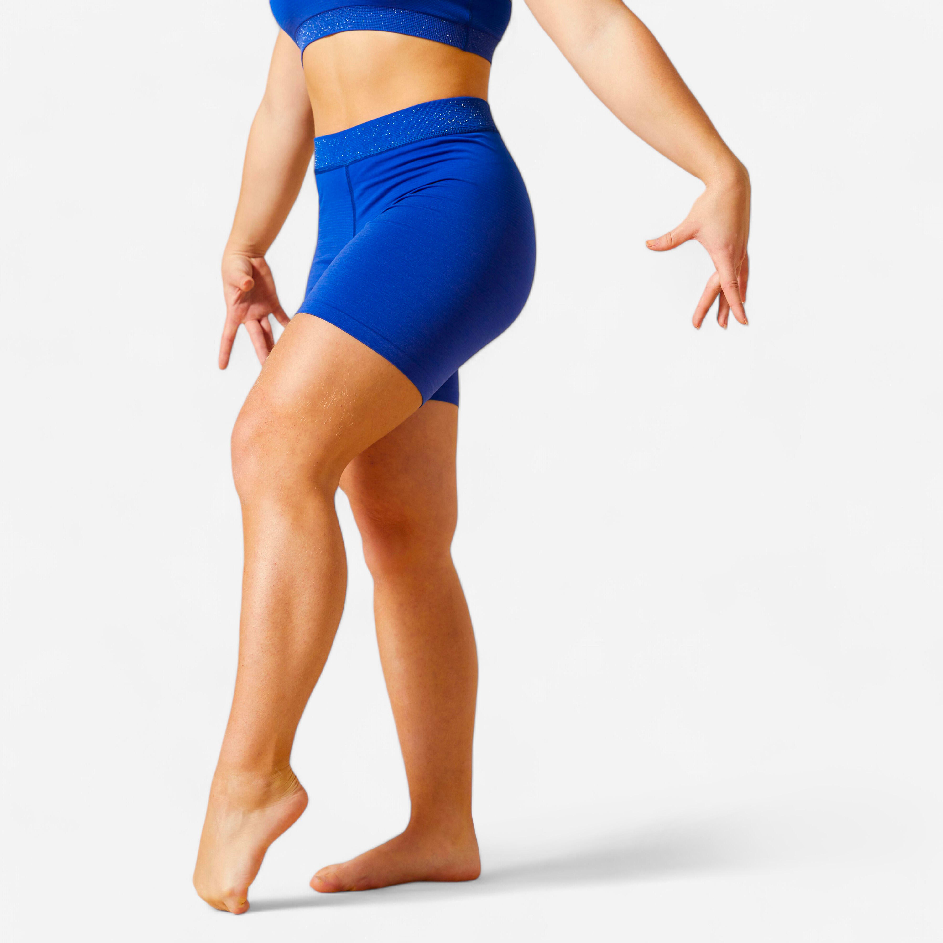 DOMYOS Dievčenské cyklolegíny 580 čierno-modré 160-166 cm-DOMYOS