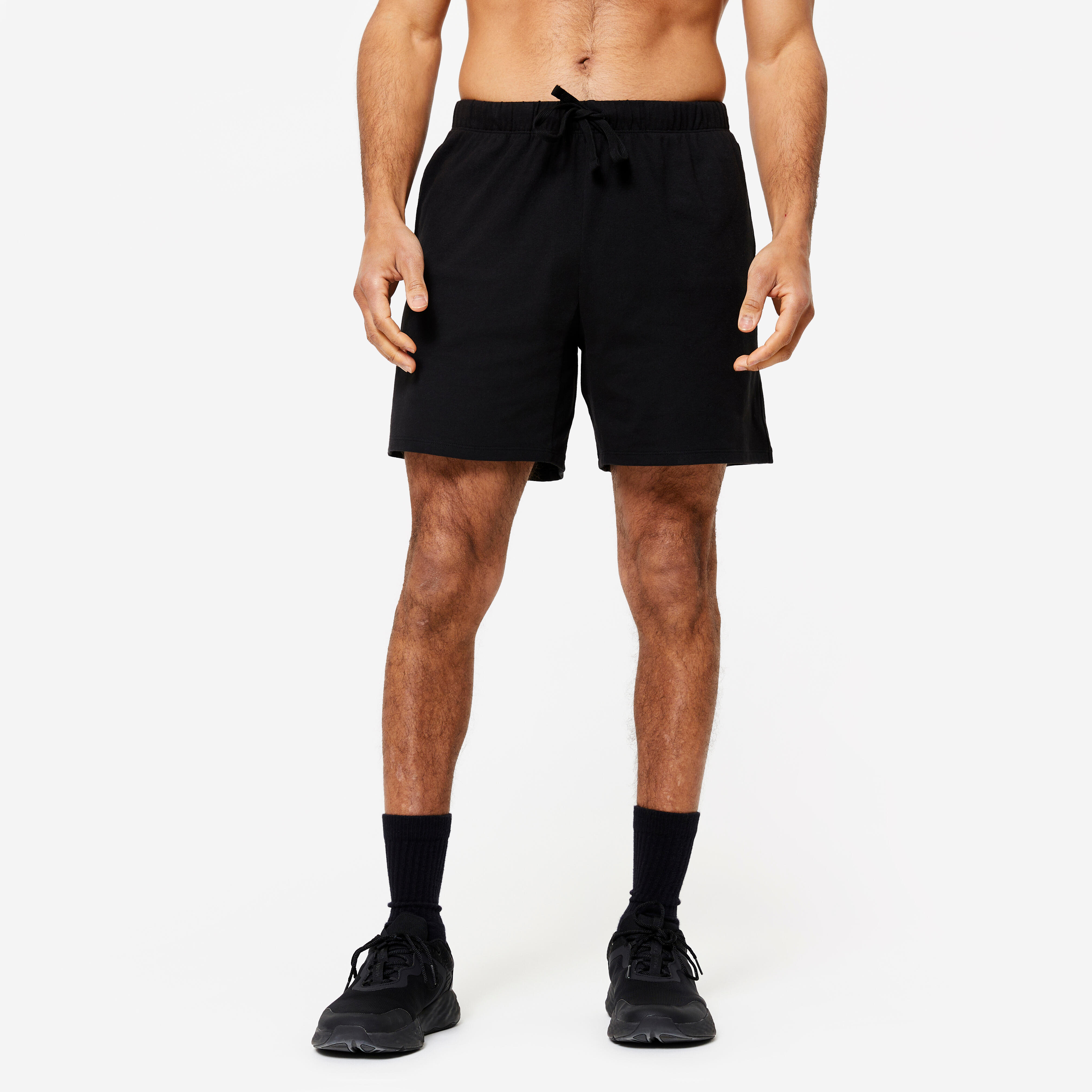 DOMYOS Pánske šortky 100 na fitnes čierne 2XL-DOMYOS
