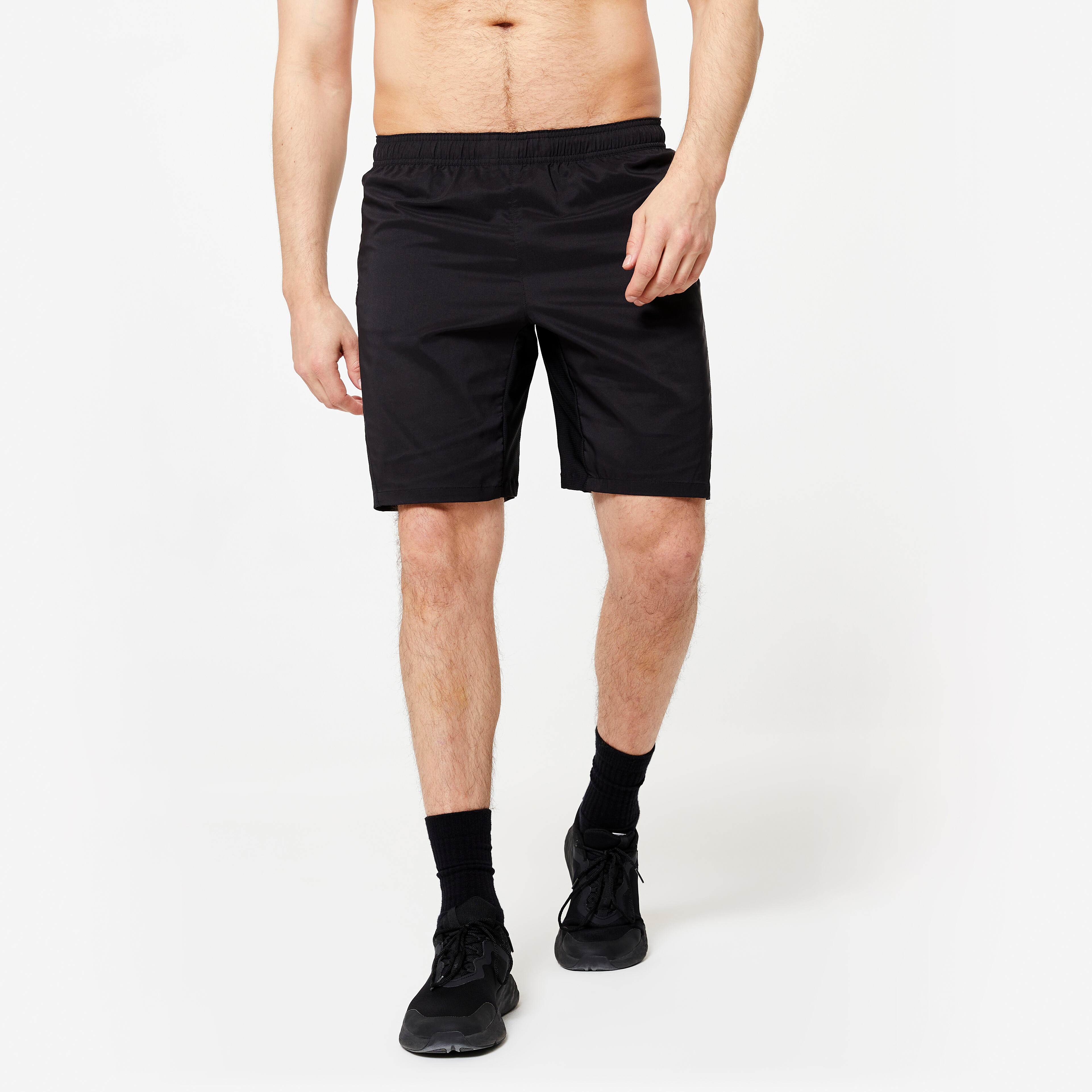 DOMYOS Pánske šortky 120 na fitnes čierne 340@L-DOMYOS