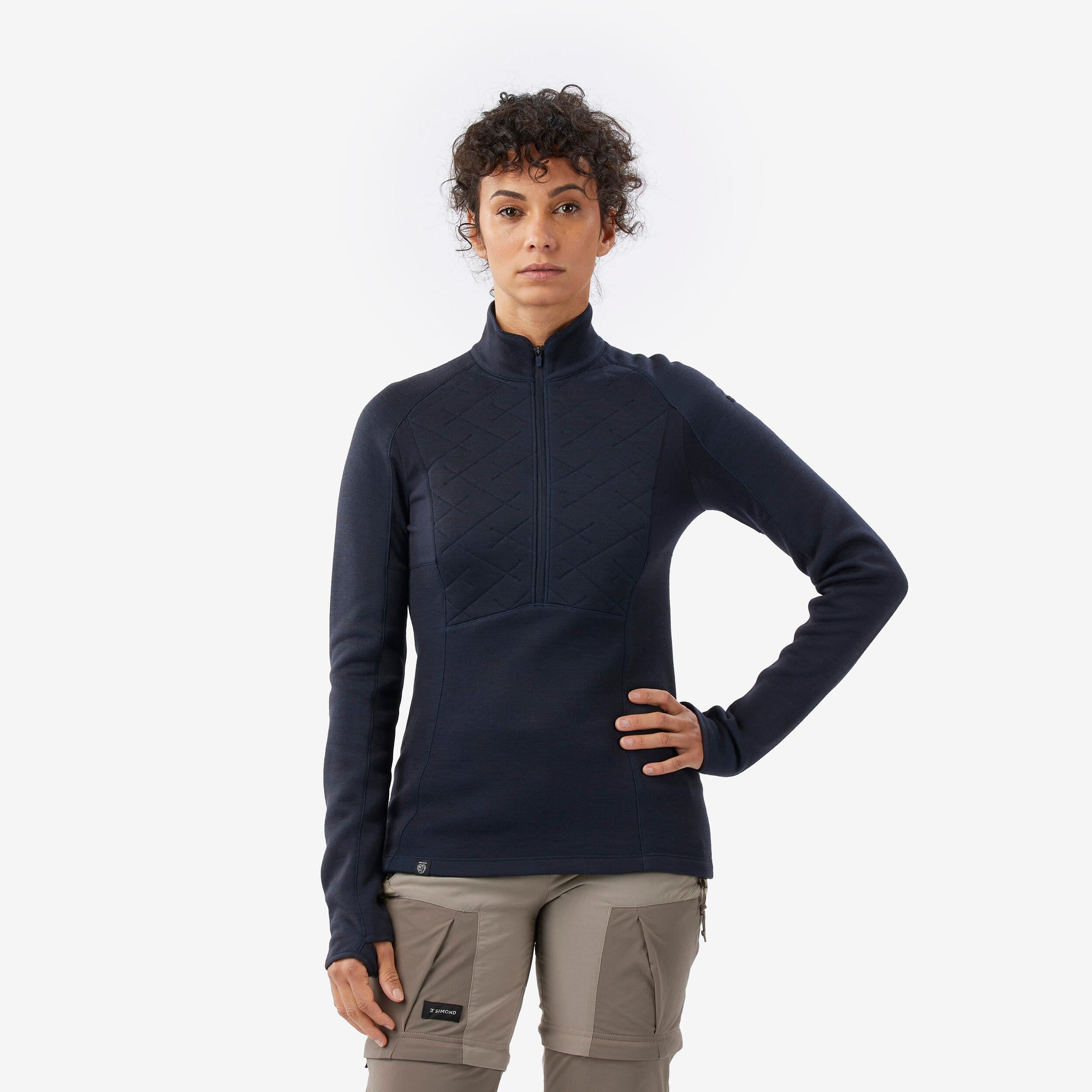 FORCLAZ Dámske tričko Merino Resist z vlny merino dlhý rukáv tmavomodré 200@S-FORCLAZ