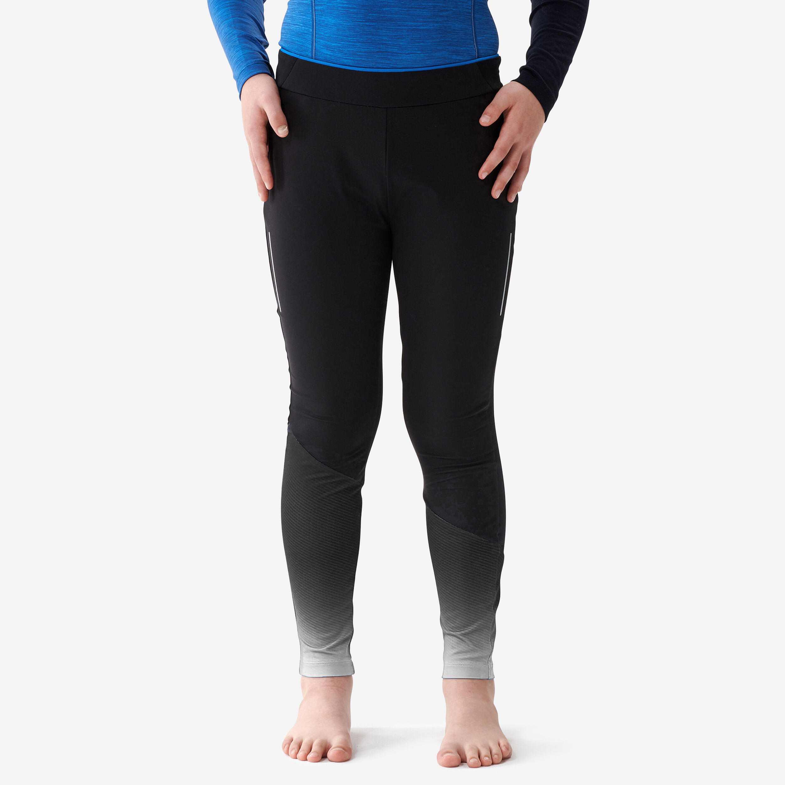 INOVIK Detské legíny XC S TIGHT 500 na bežecké lyžovanie čierne 141-150 cm-INOVIK