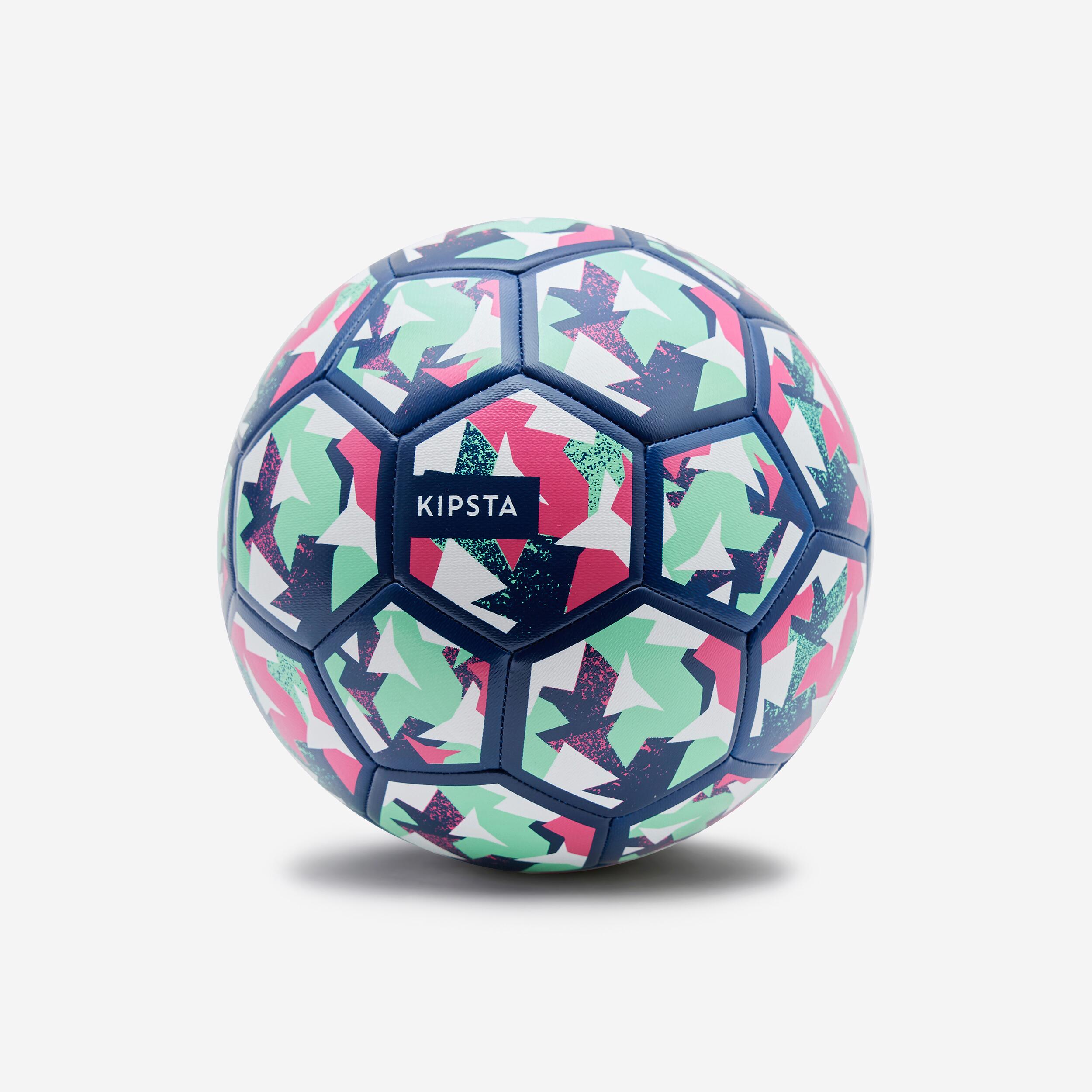 KIPSTA Detská futbalová lopta Light Learning Ball veľkosť 4 modro-zelená biela 4-KIPSTA