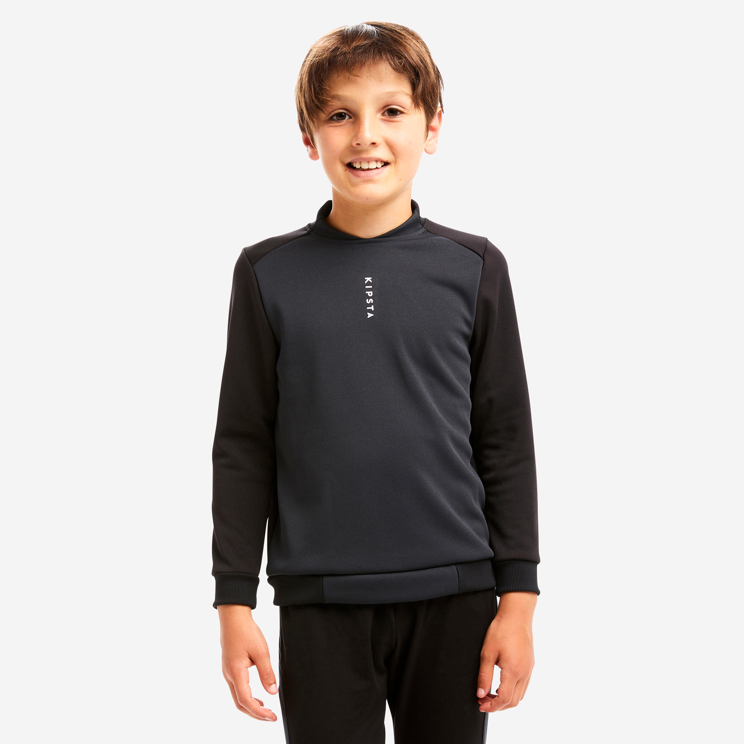 KIPSTA Detská mikina Essentiel Club čierno-sivá čierna 151-160 cm-KIPSTA