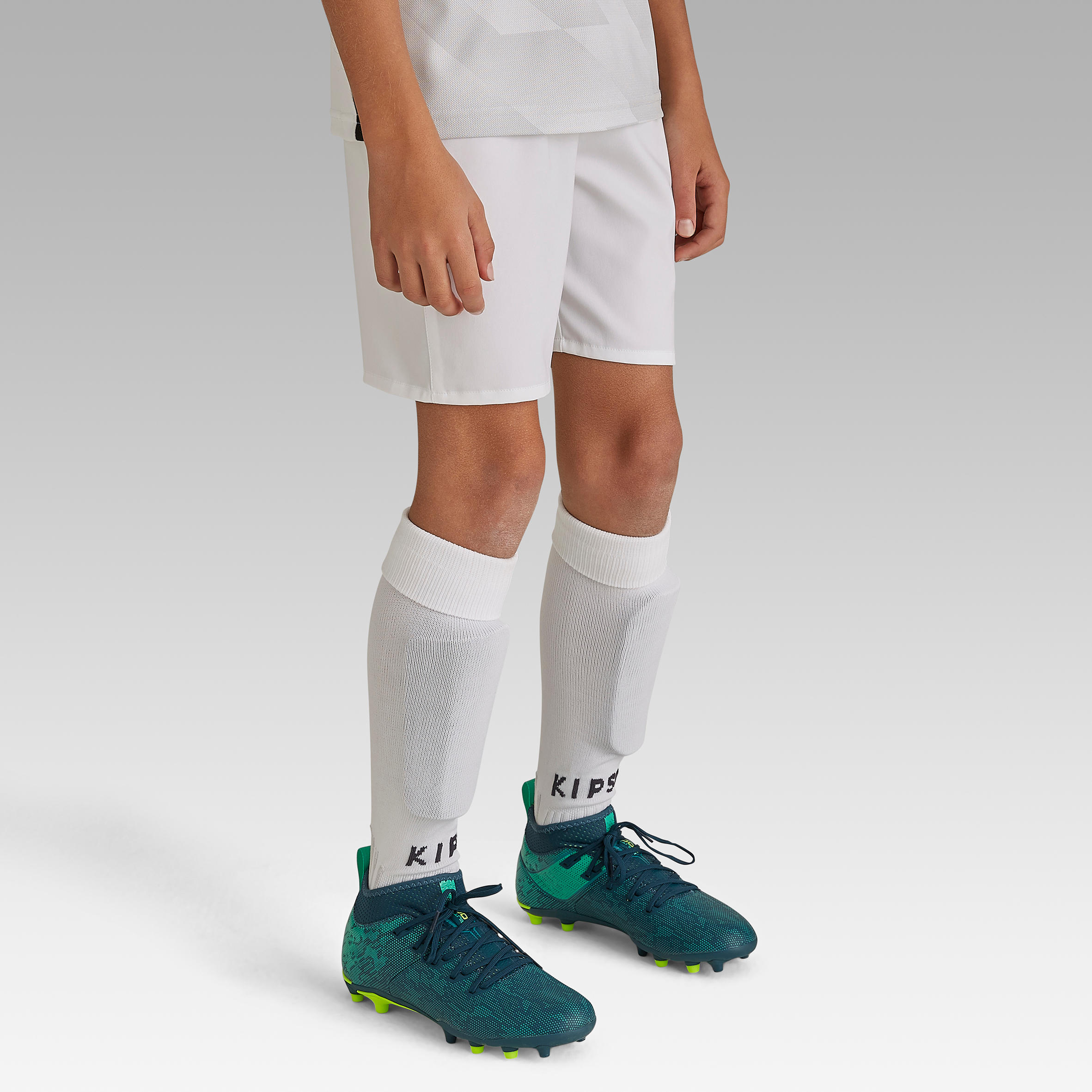 KIPSTA Detské futbalové šortky Viralto Club biele 131-140 cm-KIPSTA