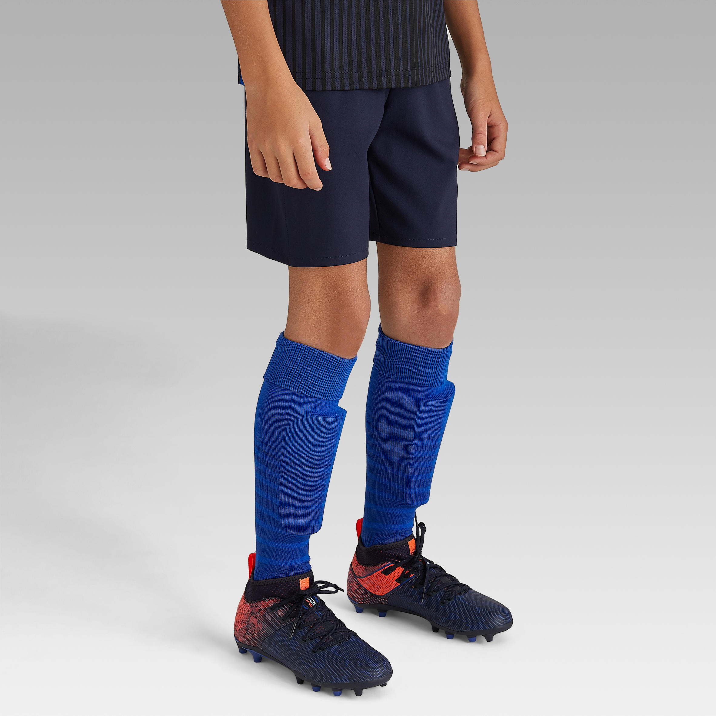 KIPSTA Detské futbalové športky Viralto Club námornícke modré 131-140 cm-KIPSTA