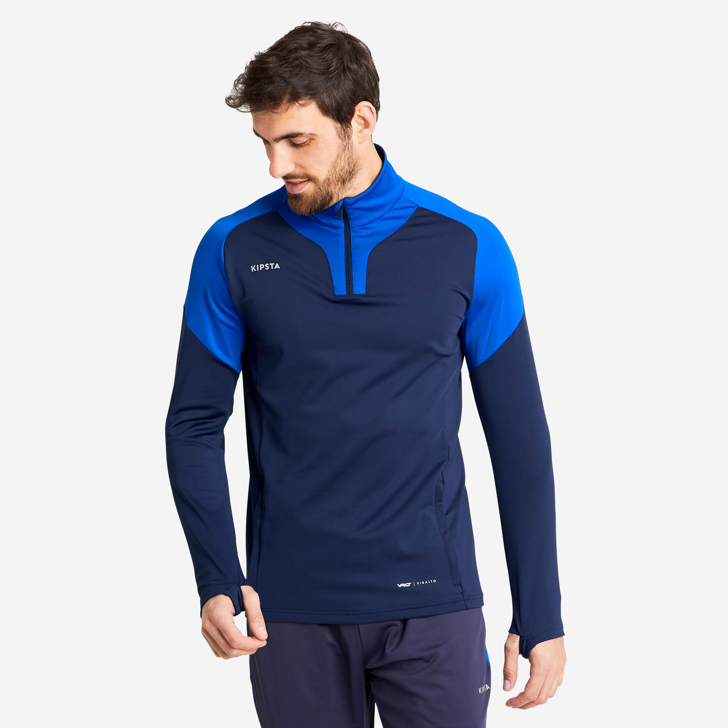 KIPSTA Futbalová mikina VIRALTO CLUB 1/2 zips modrá @3XL-KIPSTA