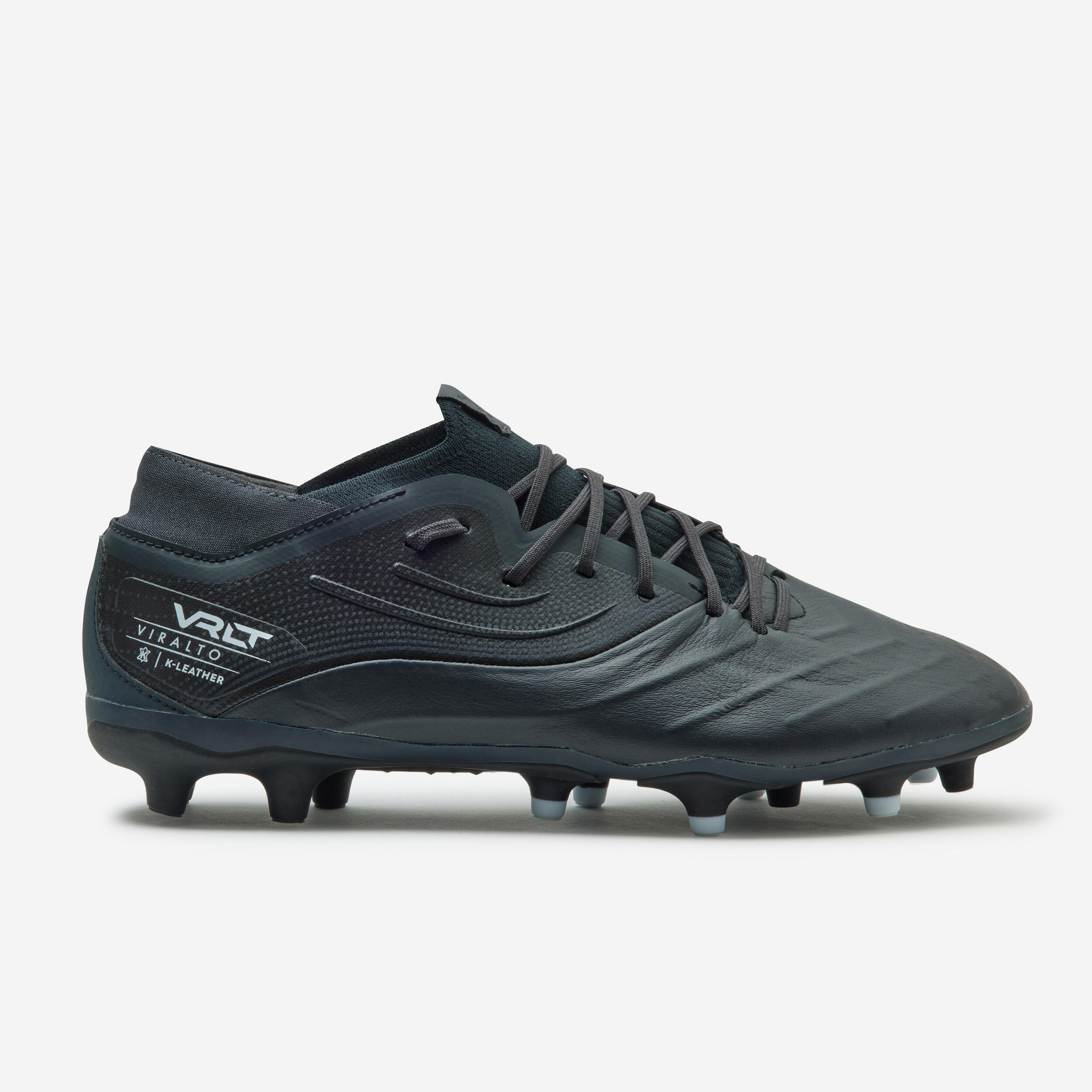 KIPSTA Futbalové kopačky VIRALTO IV PREMIUM FG Pro Evolution kožené čierne šedá 46-KIPSTA