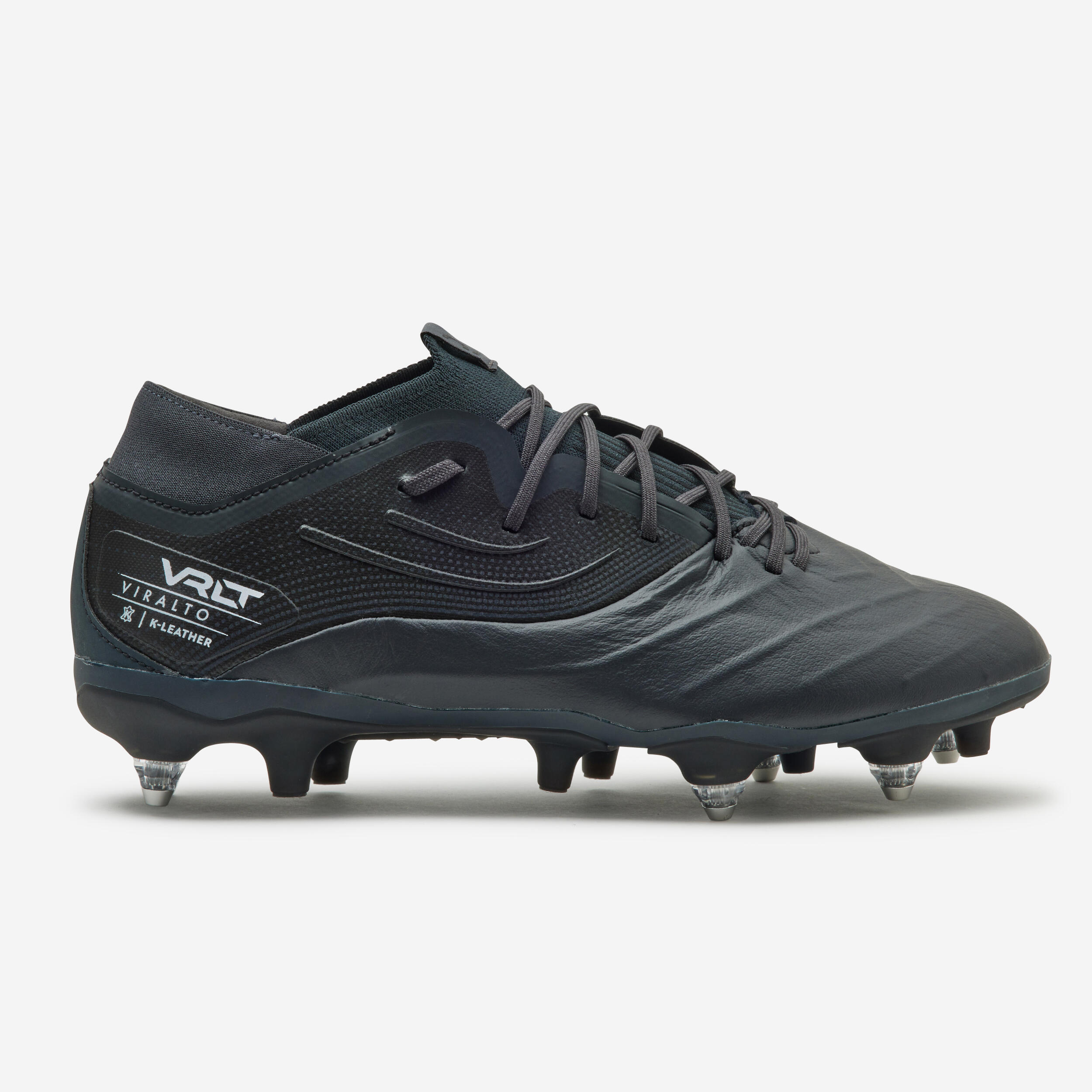 KIPSTA Futbalové kopačky VIRALTO IV PREMIUM SG Pro Evolution kožené čierne šedá 46-KIPSTA