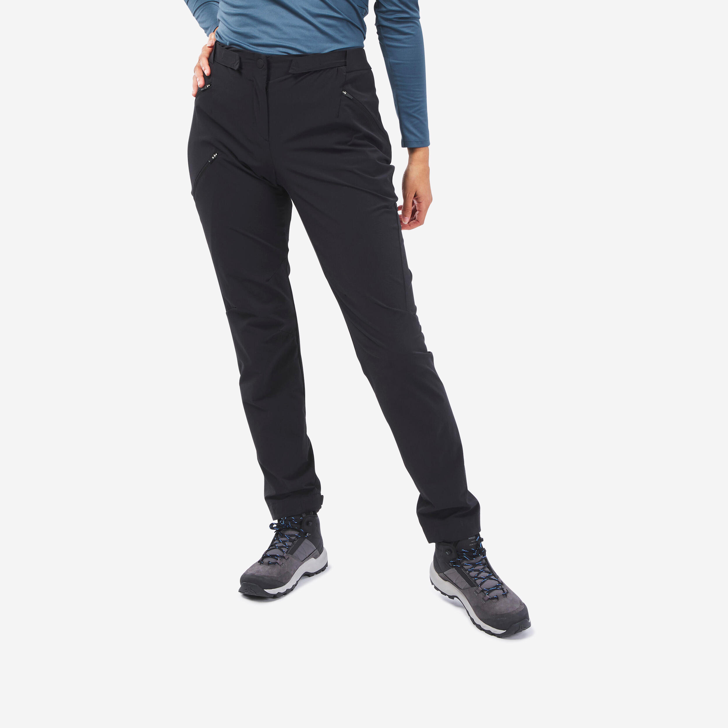 QUECHUA Dámske turistické nohavice MH500 čierne 343@L-XL L31-QUECHUA