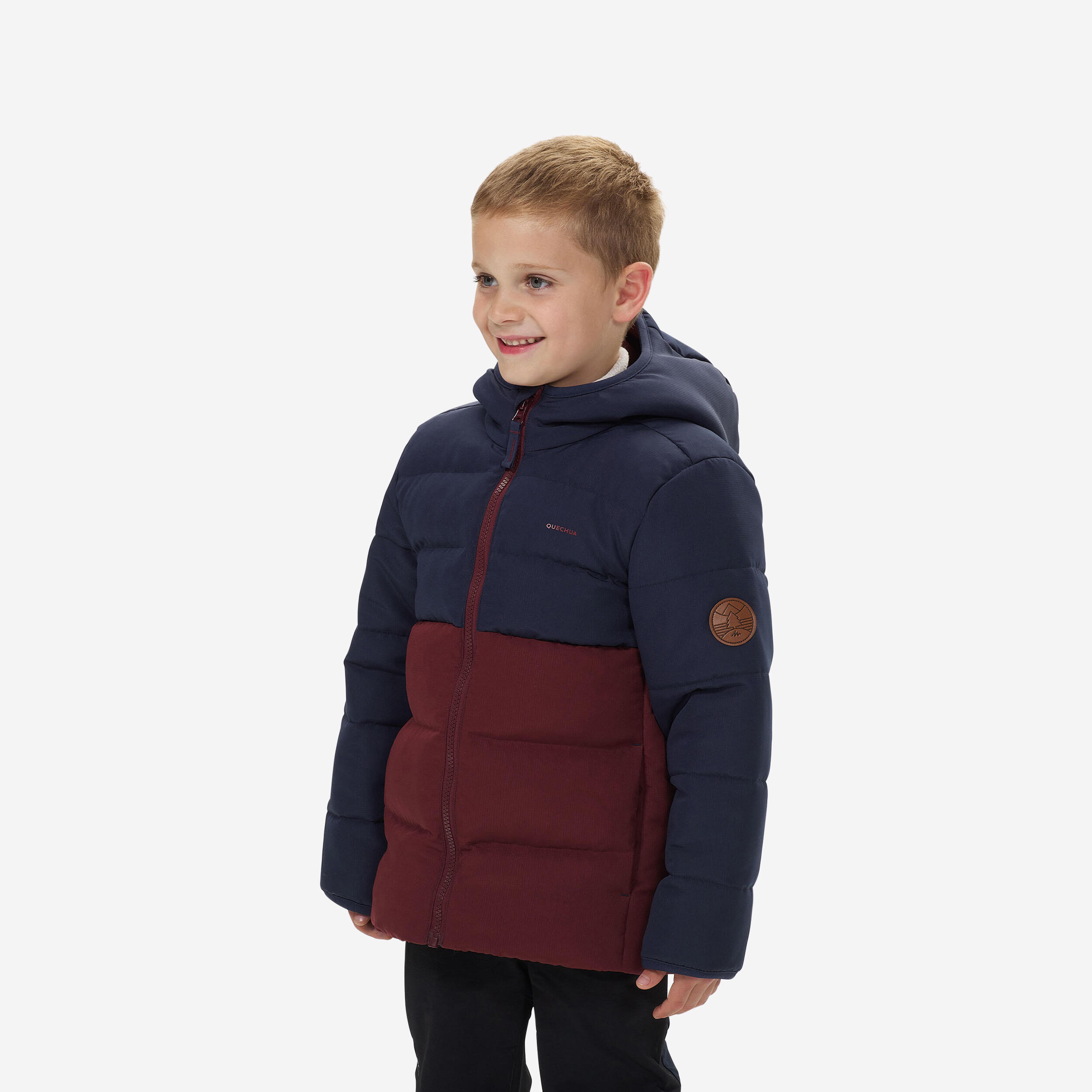 QUECHUA Detská vatová bunda 2-6 rokov modro-bordová modrá 113-122 cm-QUECHUA