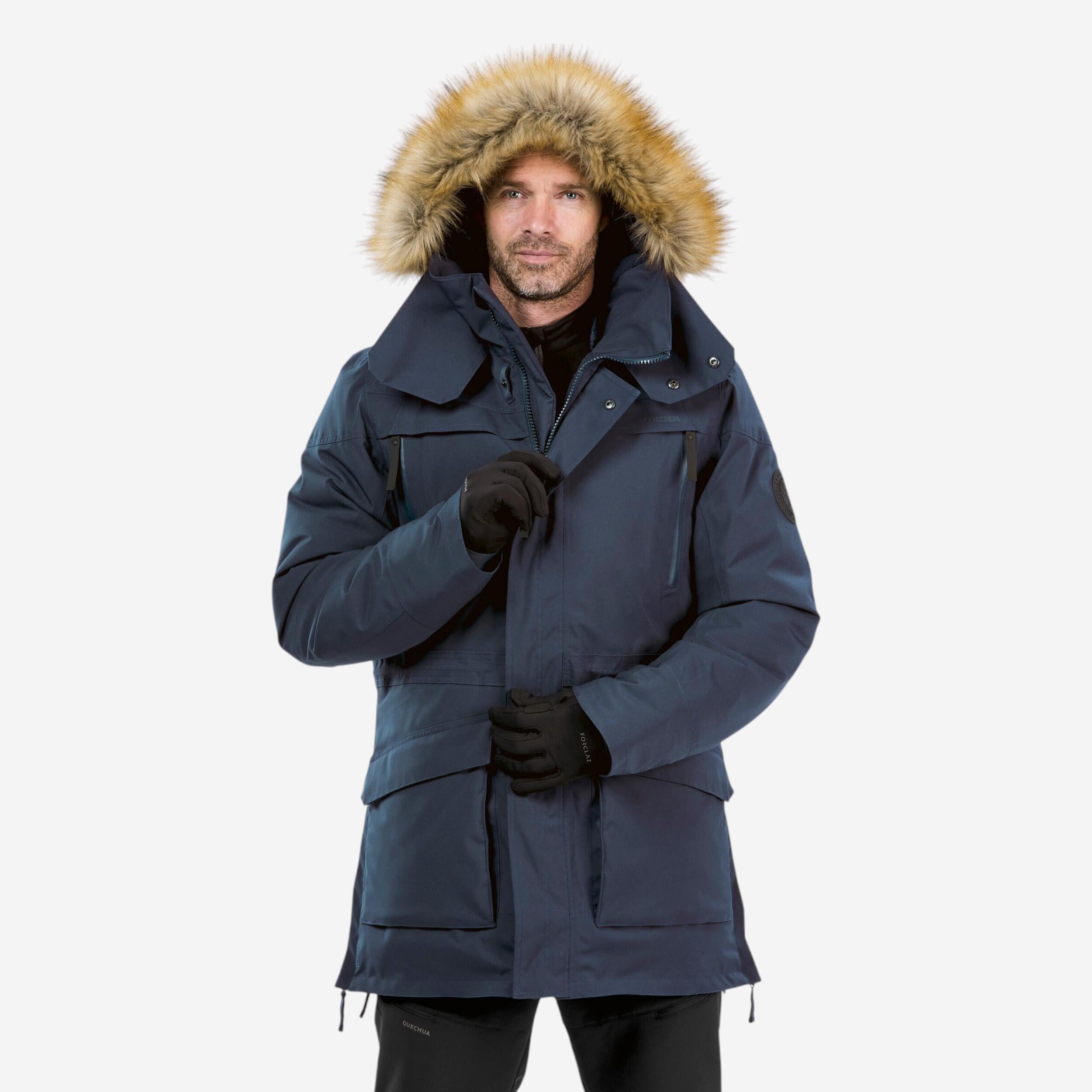 QUECHUA Pánska turistická parka NH900 nepremokavá do -20°C modrá 349@M-QUECHUA