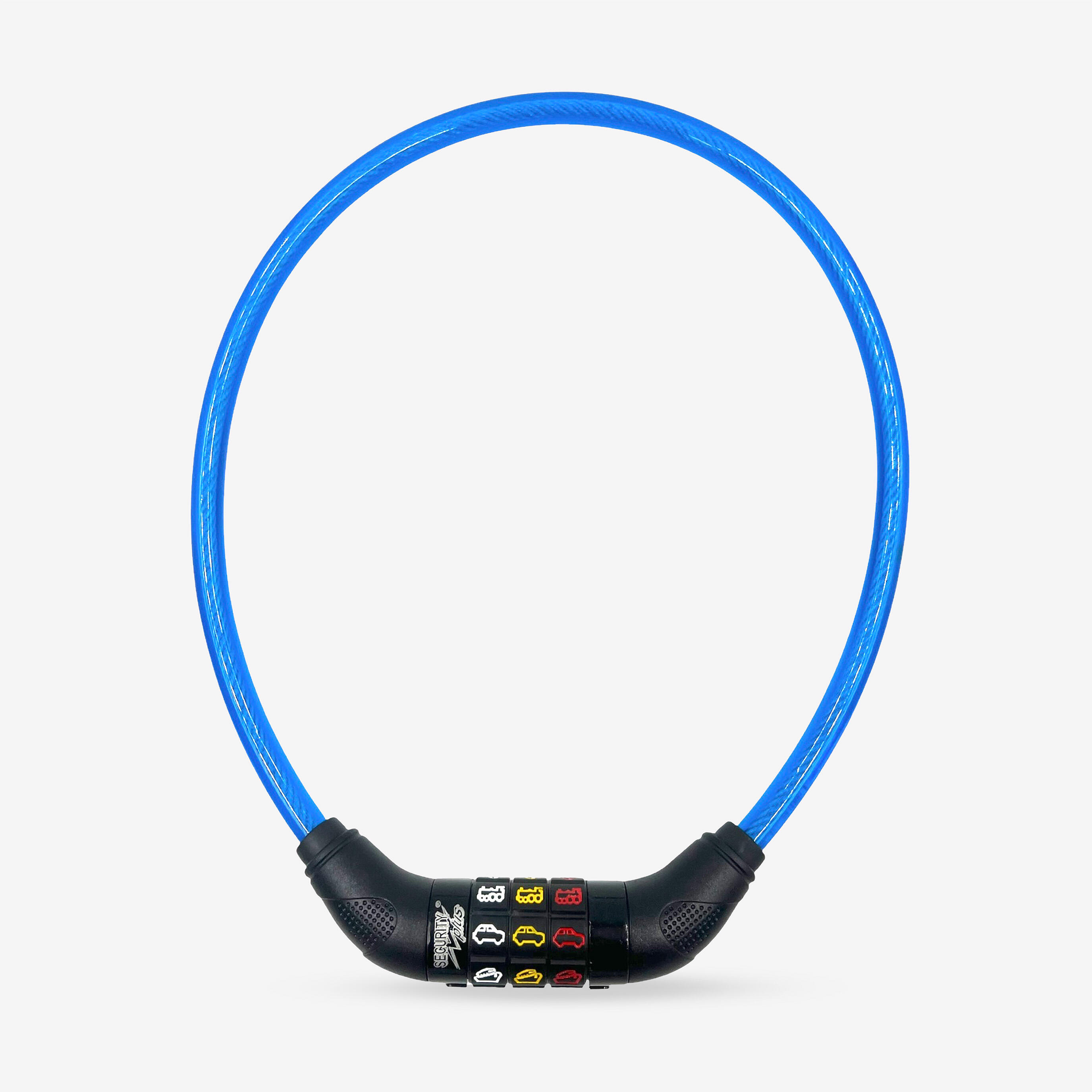 SECURITY PLUS Špirálový zámok na detský bicykel a príslušenstvo modrý-SECURITY PLUS